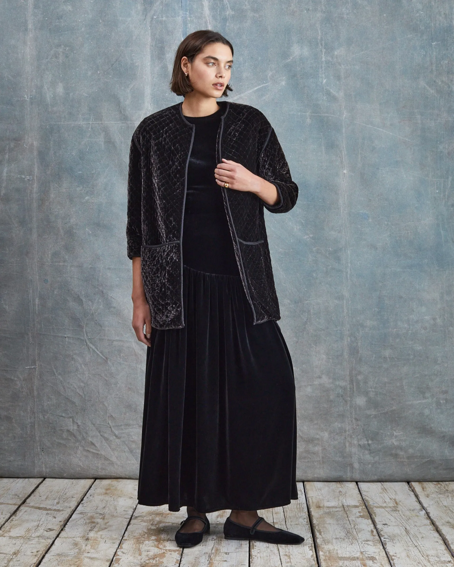 Noir - Quilted Evening Jacket sold by Mondo Corsini