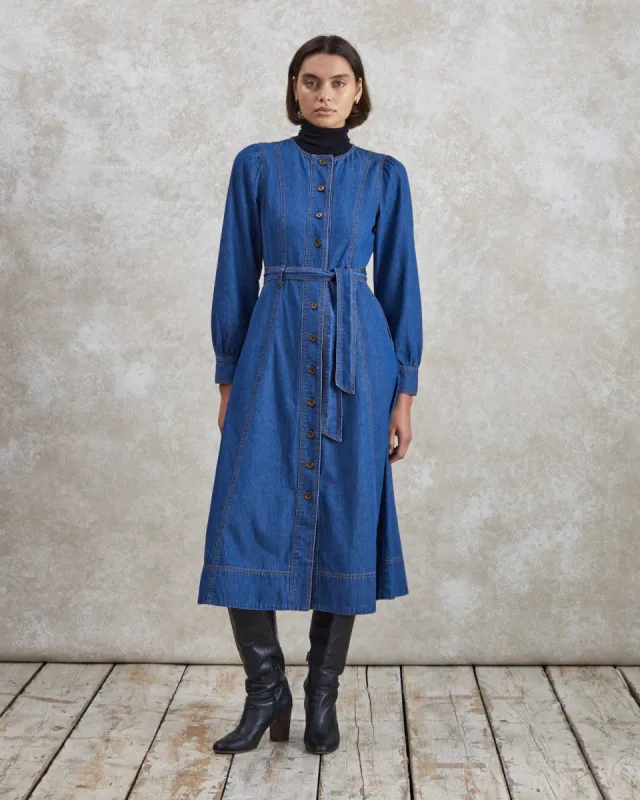 Alice- Mid-Blue Denim Dress sold by Mondo Corsini