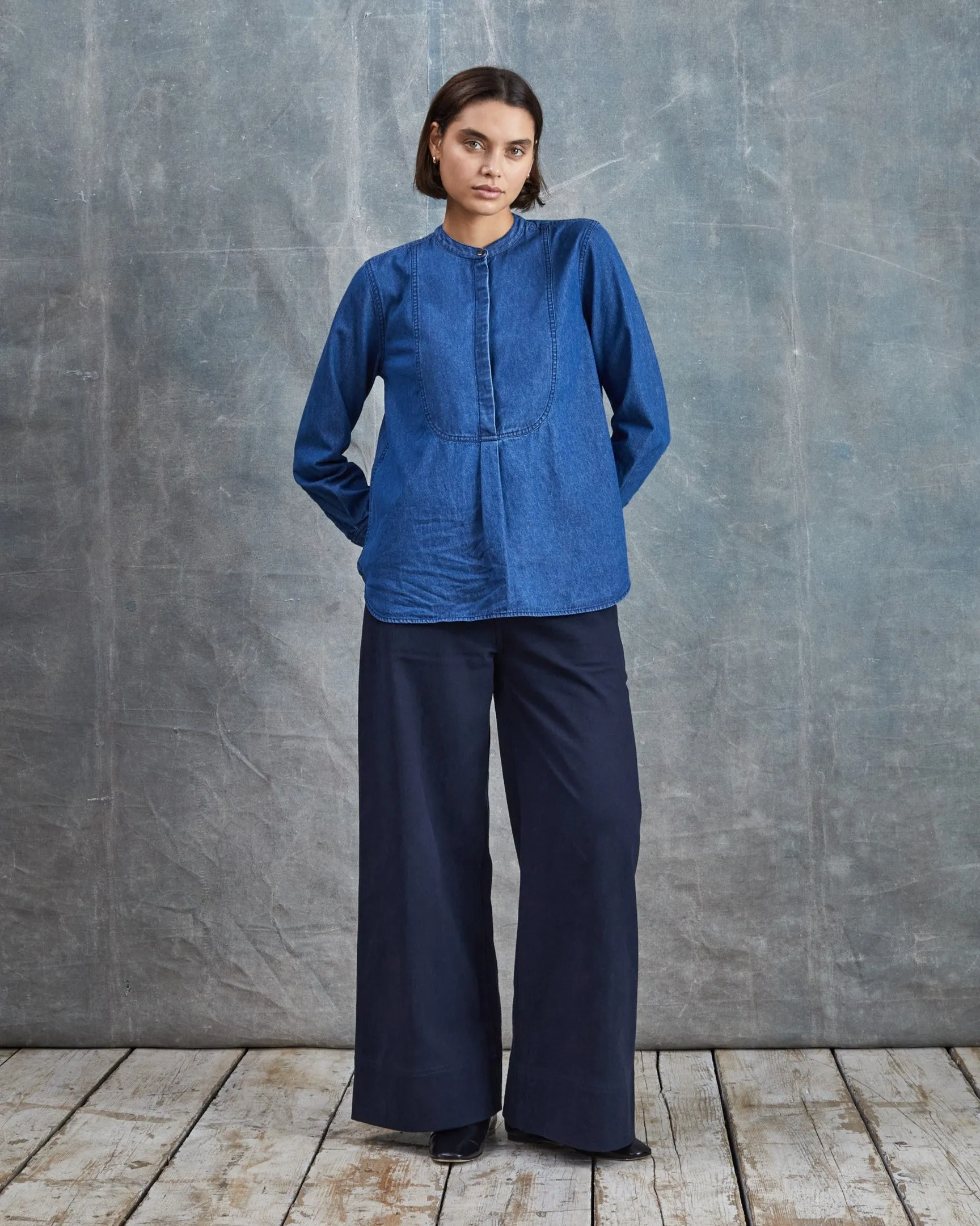 Tuxedo Shirt - Mid-Blue Denim sold by Mondo Corsini product image thumbnail 2