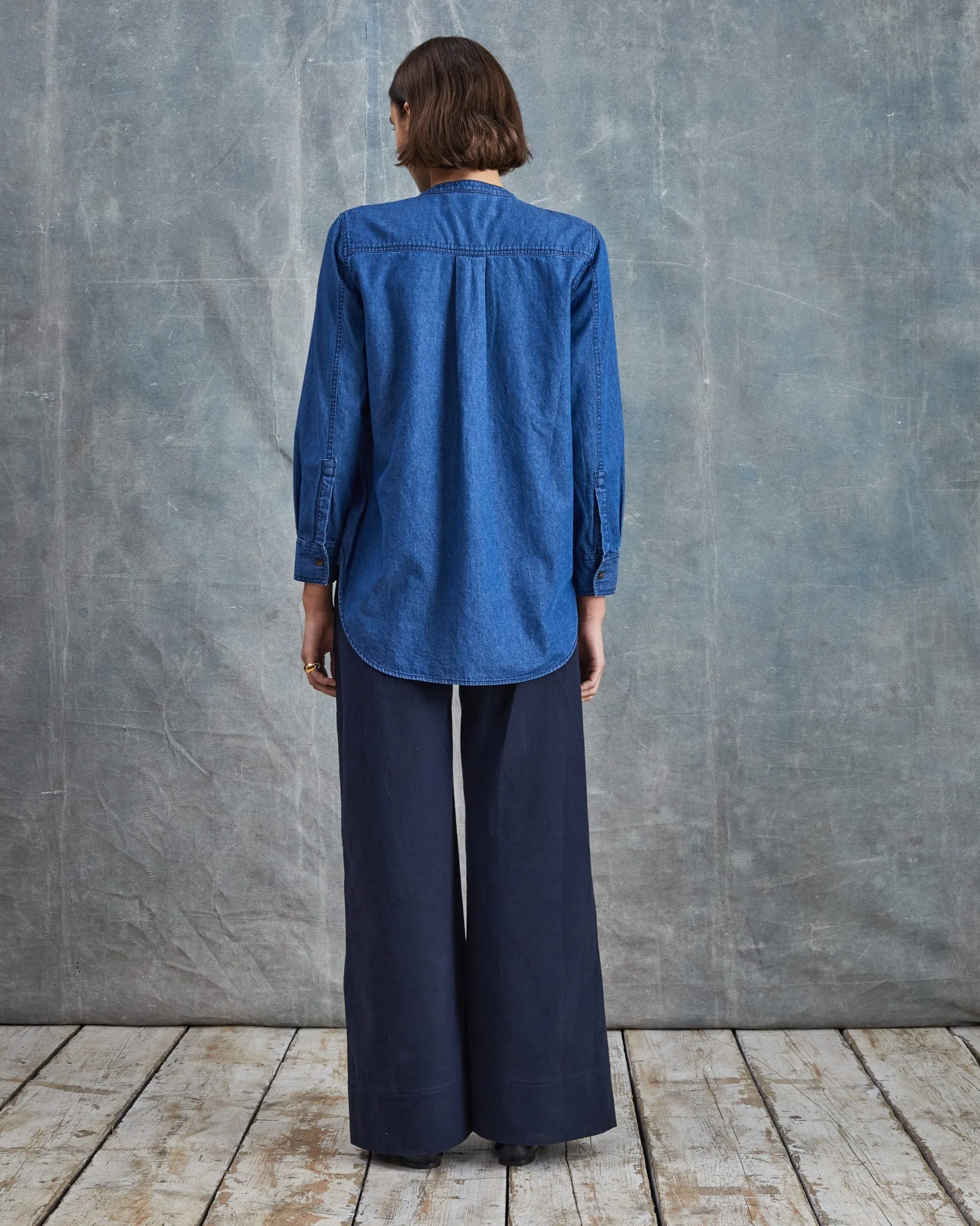 Tuxedo Shirt - Mid-Blue Denim sold by Mondo Corsini product image thumbnail 3