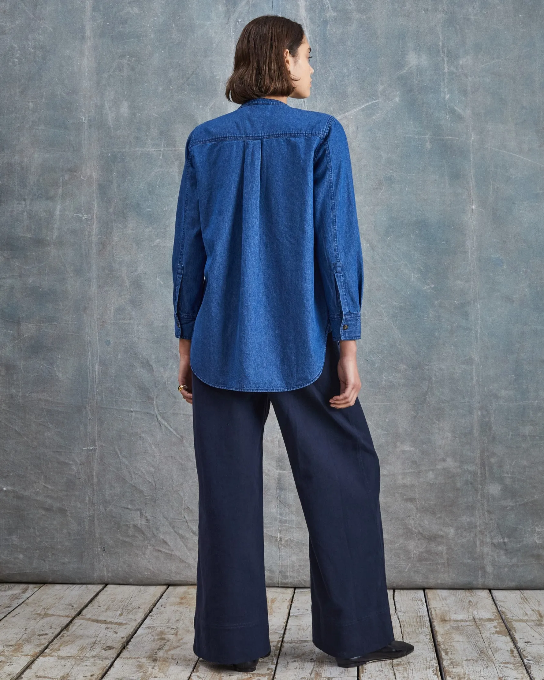 Tuxedo Shirt - Mid-Blue Denim sold by Mondo Corsini product image thumbnail 4