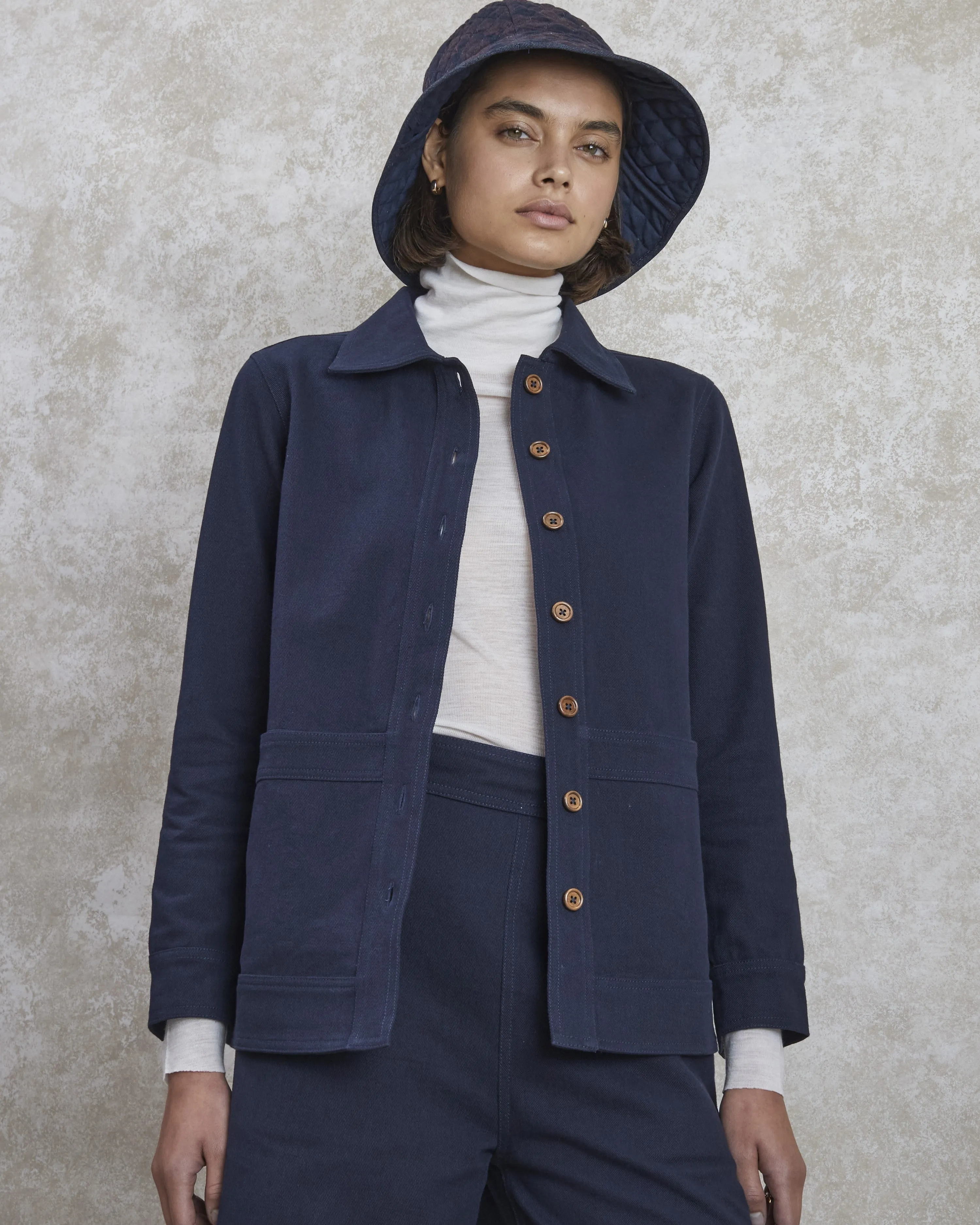 Gemma - Navy Drill Jacket sold by Mondo Corsini product image thumbnail 4