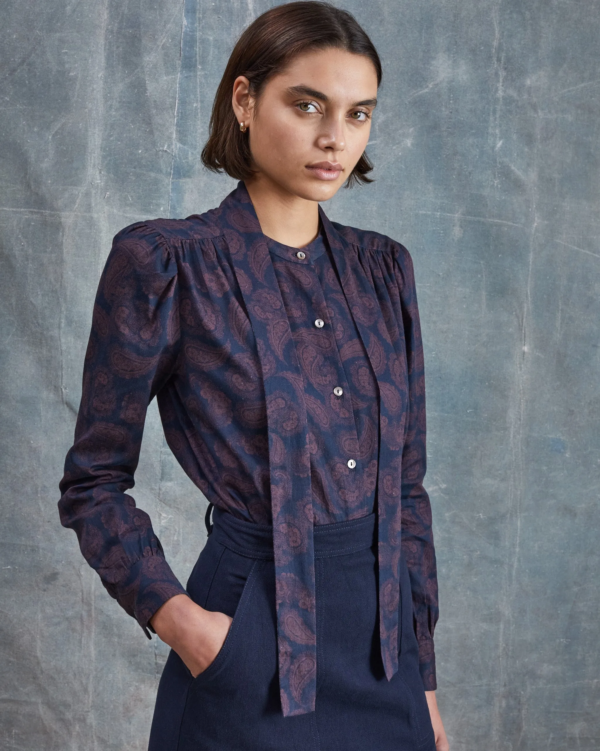 Serene - Paisley Twill Blouse sold by Mondo Corsini