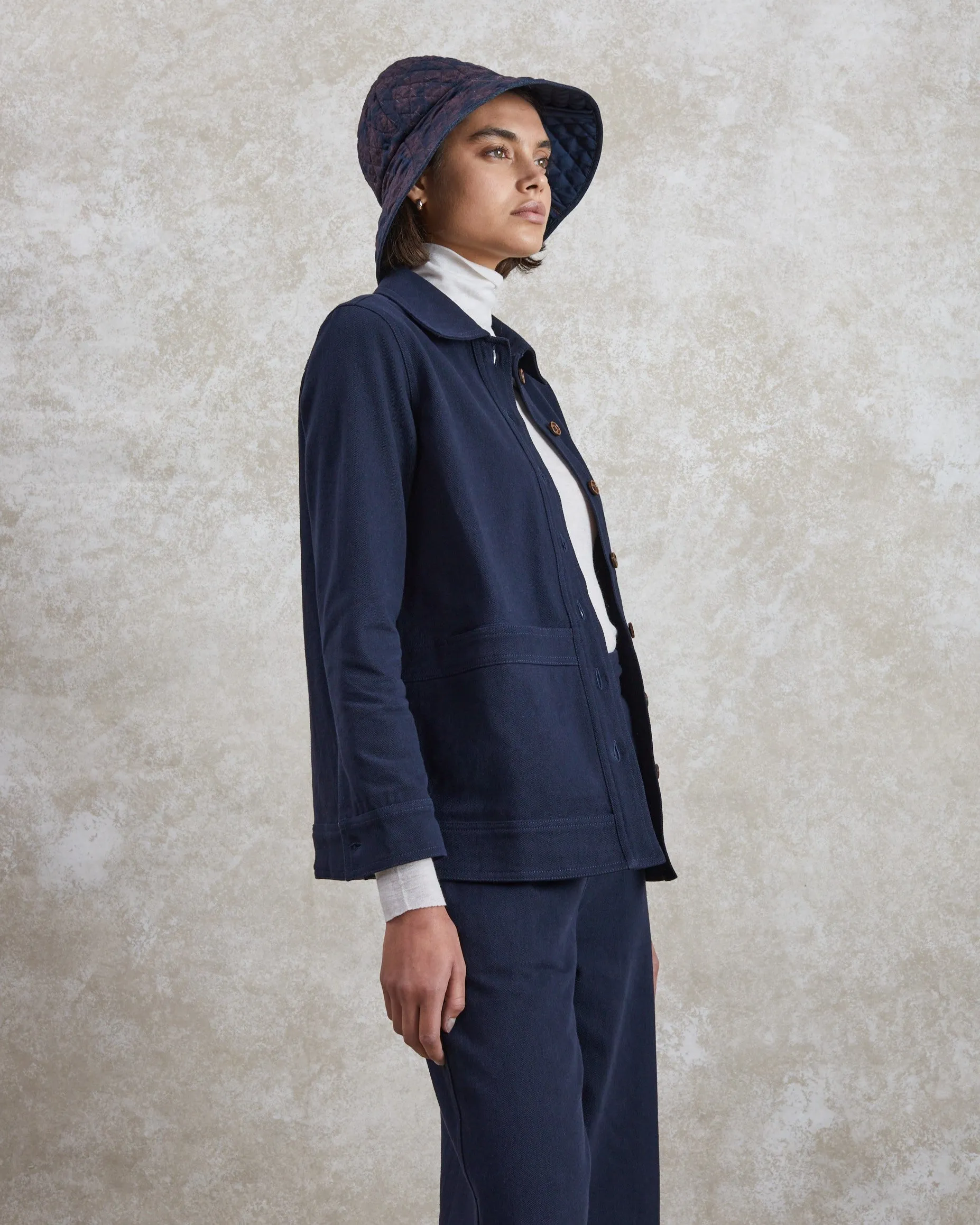 Greta - Dark Navy Drill Trousers sold by Mondo Corsini product image thumbnail 4