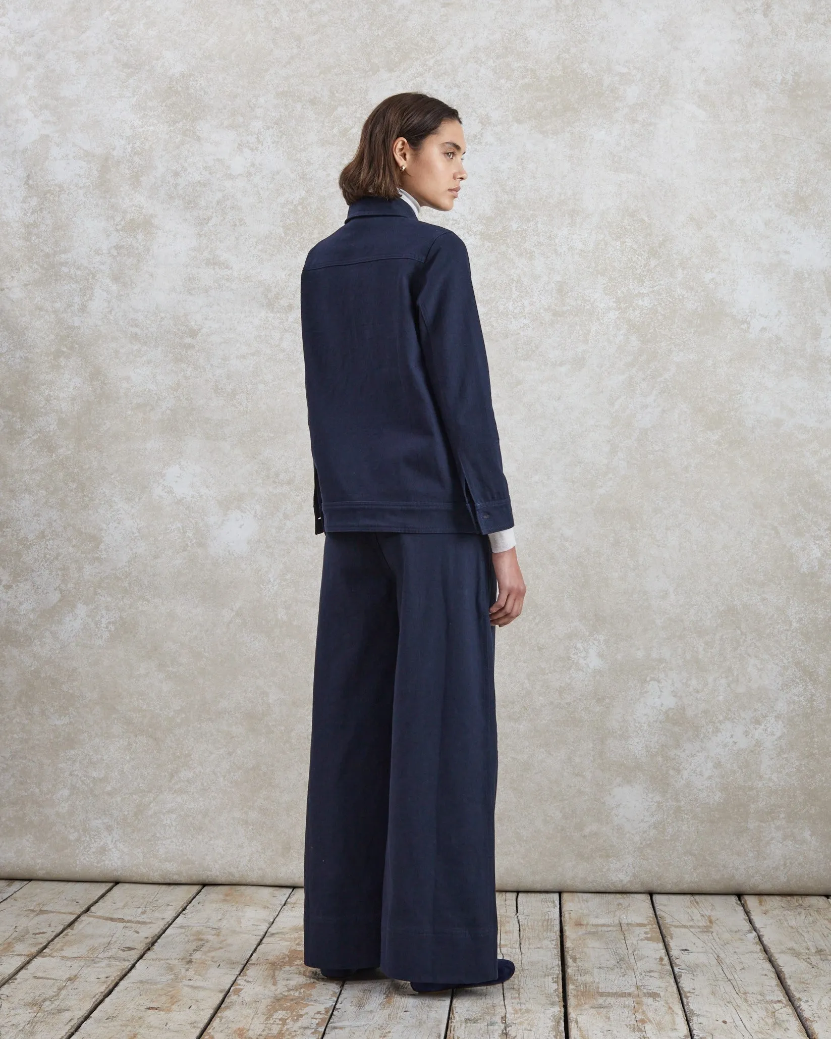 Greta - Dark Navy Drill Trousers sold by Mondo Corsini product image thumbnail 2