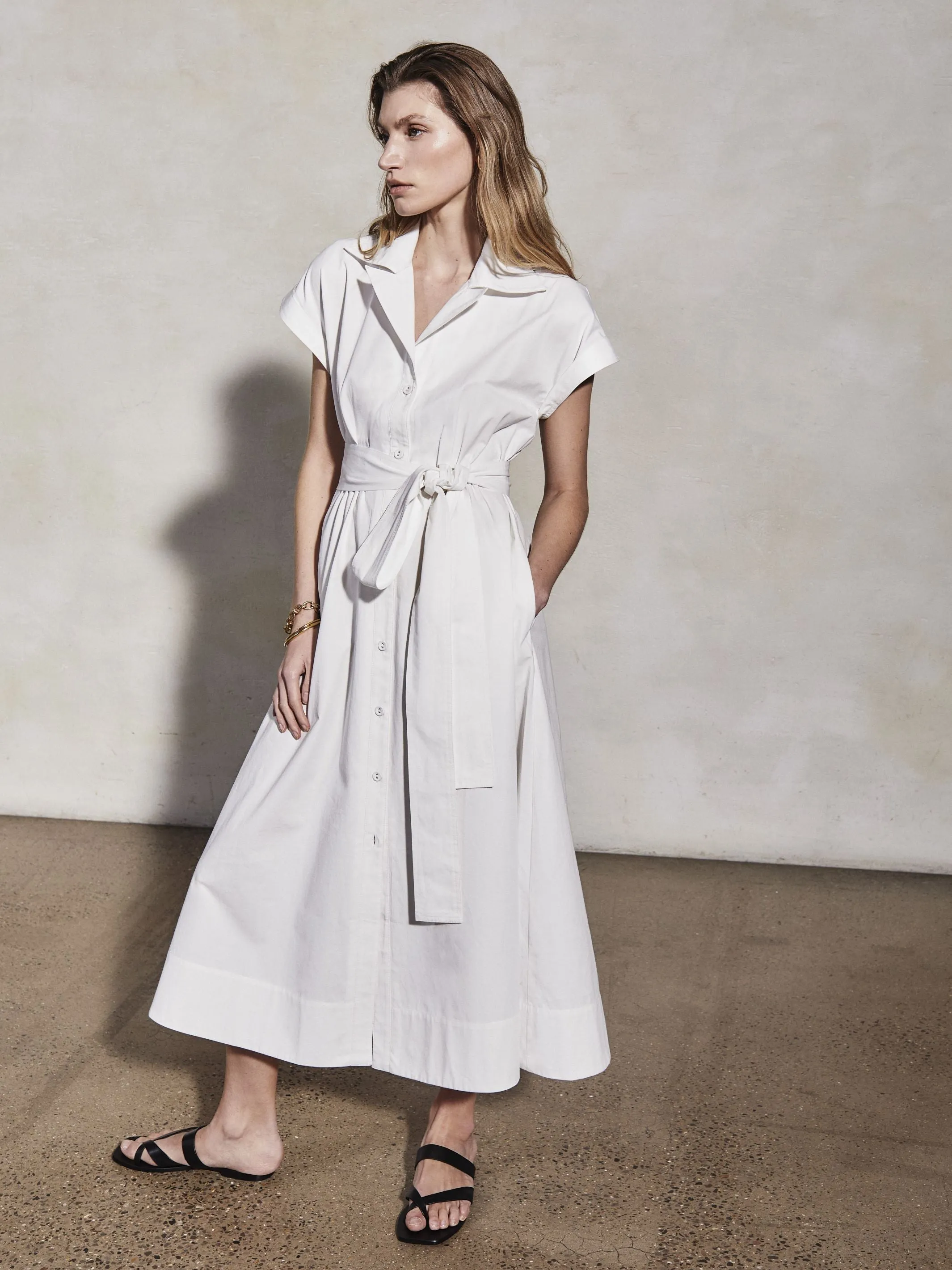 LUCY - Pearl Cotton Twill Dress sold by Mondo Corsini