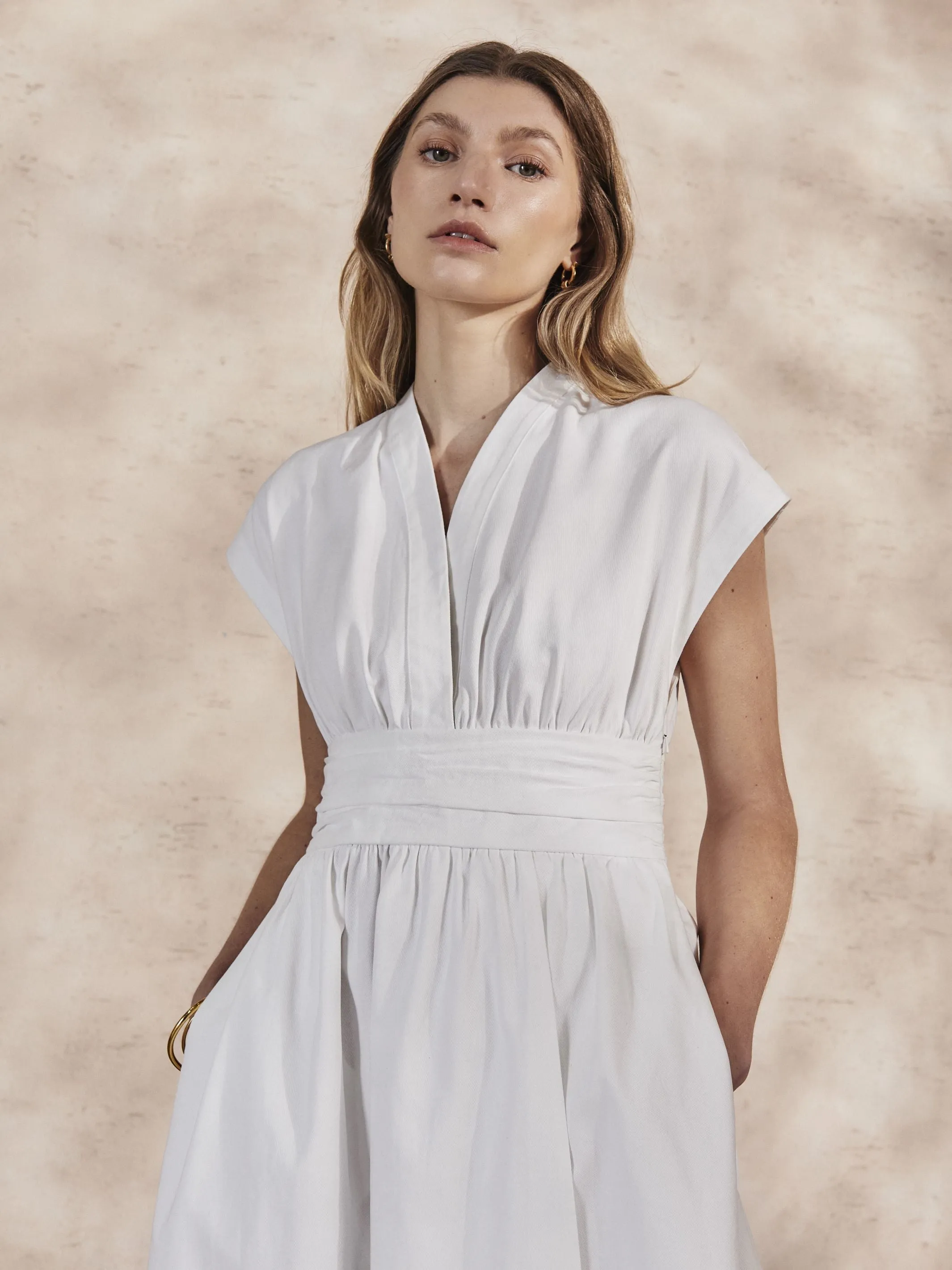 GEORGIA - Pearl Cotton Twill Dress sold by Mondo Corsini product image thumbnail 4