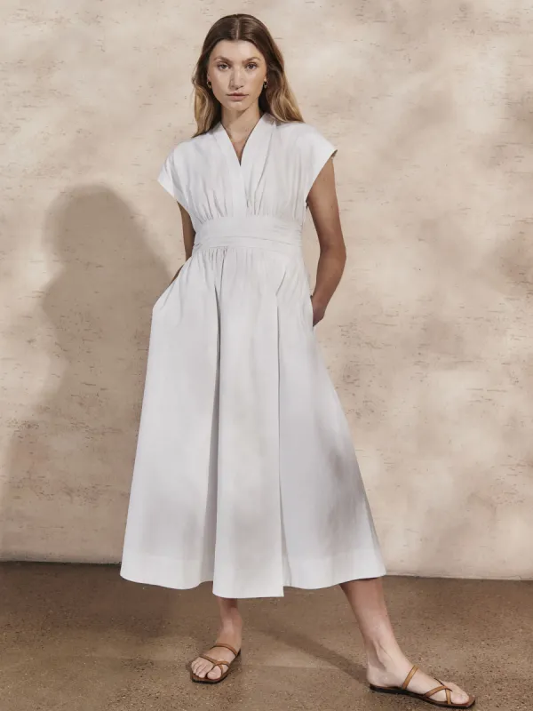 GEORGIA - Pearl Cotton Twill Dress sold by Mondo Corsini