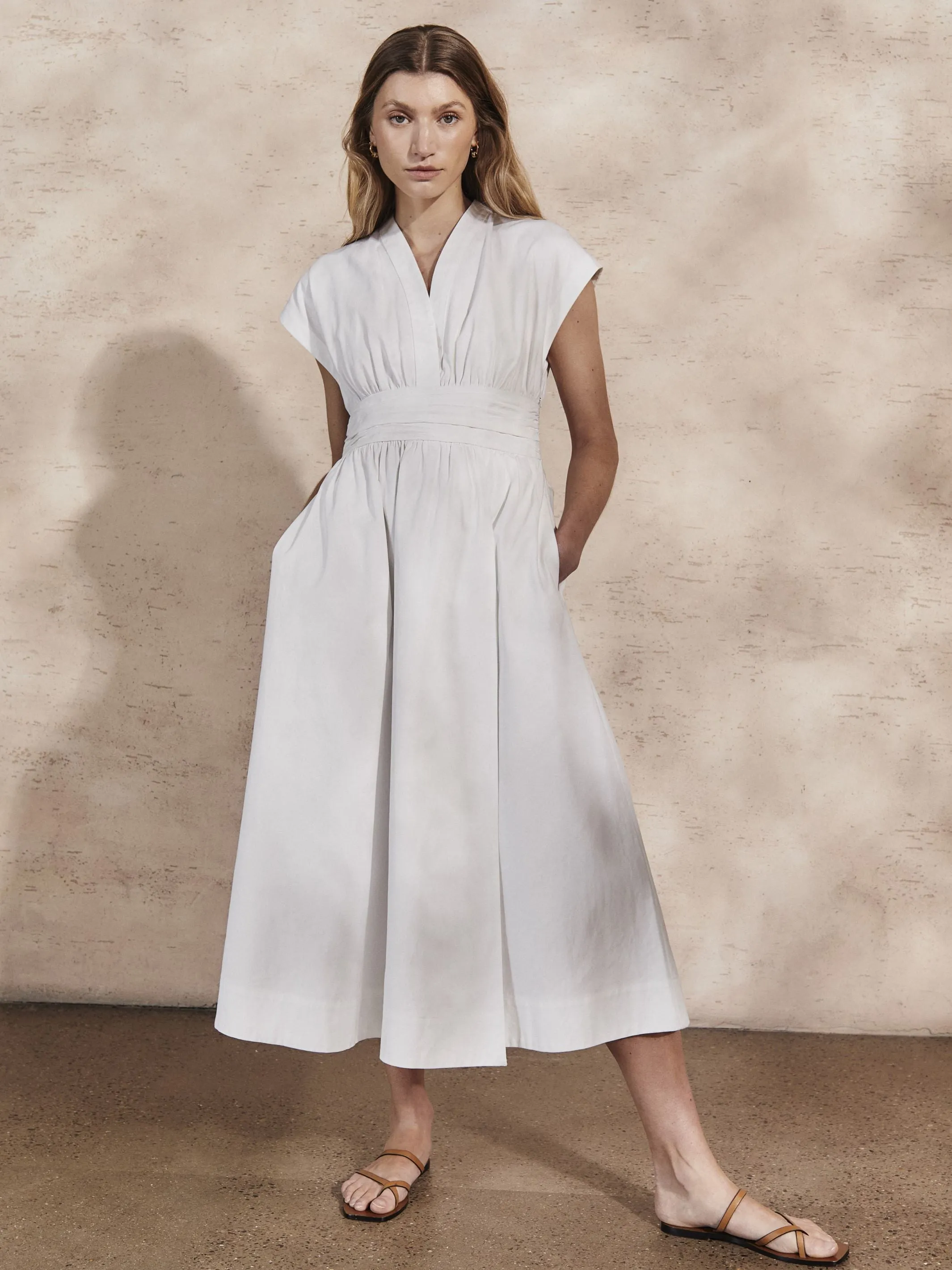 GEORGIA - Pearl Cotton Twill Dress sold by Mondo Corsini