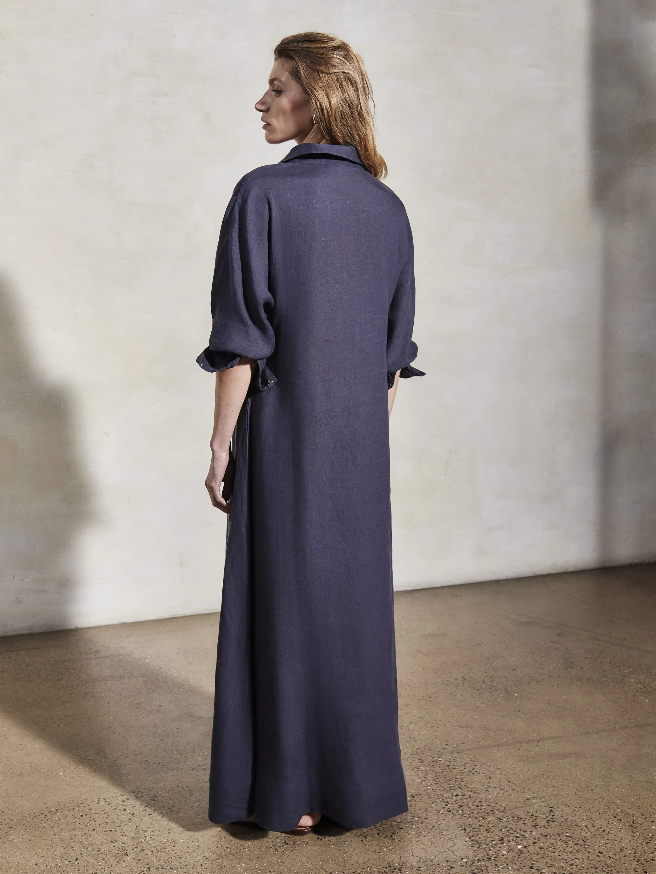 KARA - Midnight Linen Dress sold by Mondo Corsini product image thumbnail 4