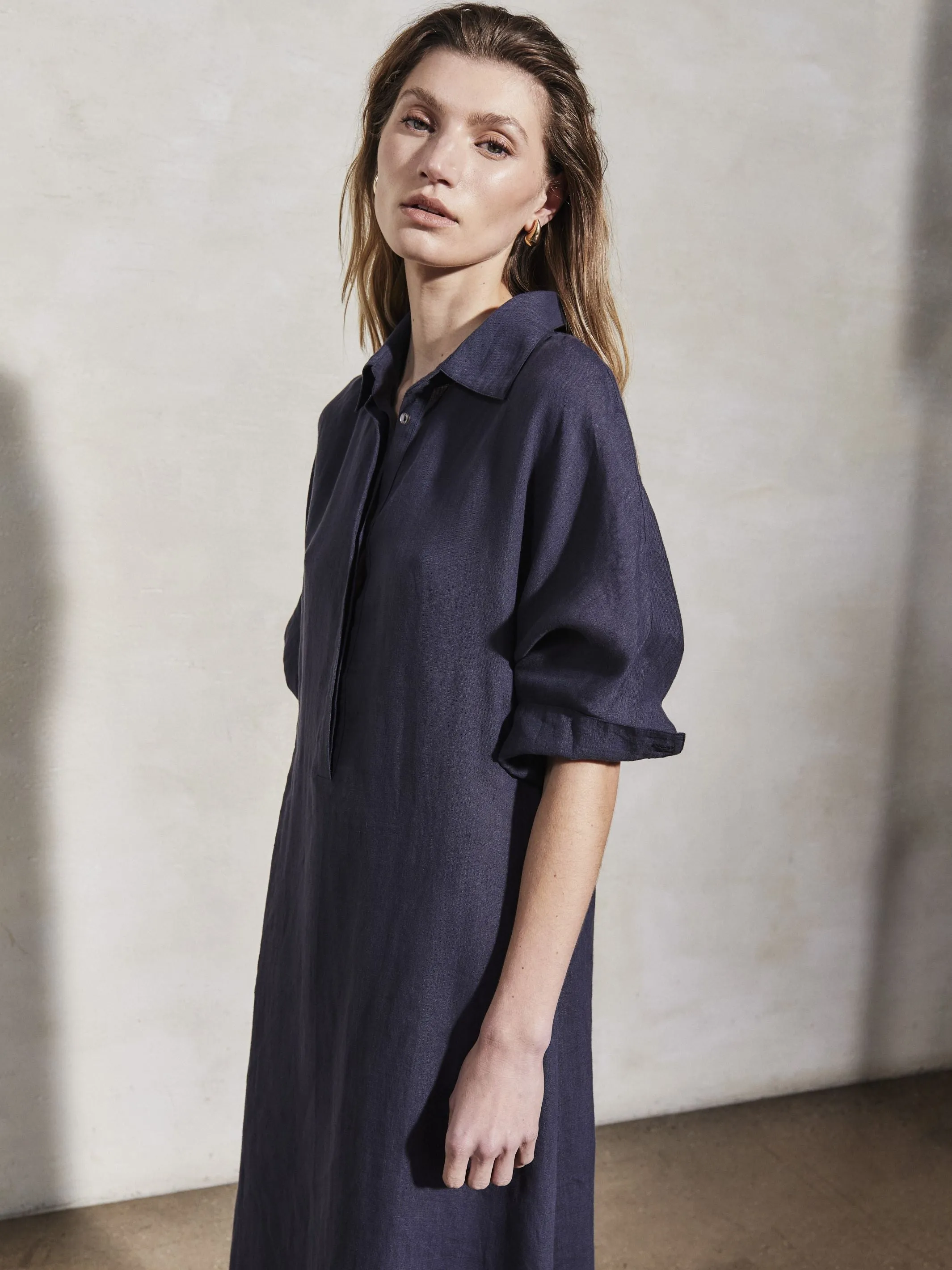 KARA - Midnight Linen Dress sold by Mondo Corsini product image thumbnail 3
