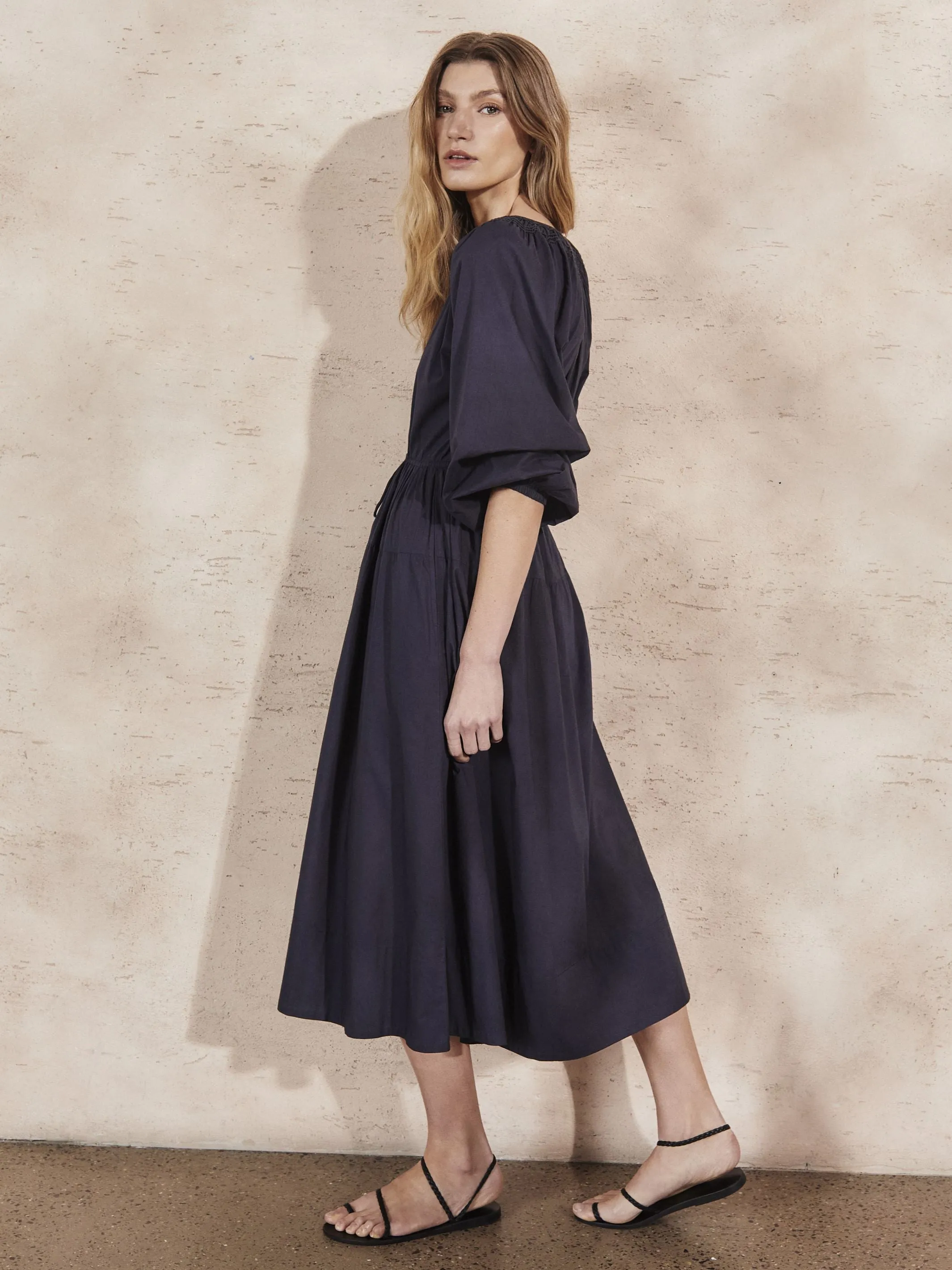 VICTORINE - Midnight Cotton Dress sold by Mondo Corsini product image thumbnail 3