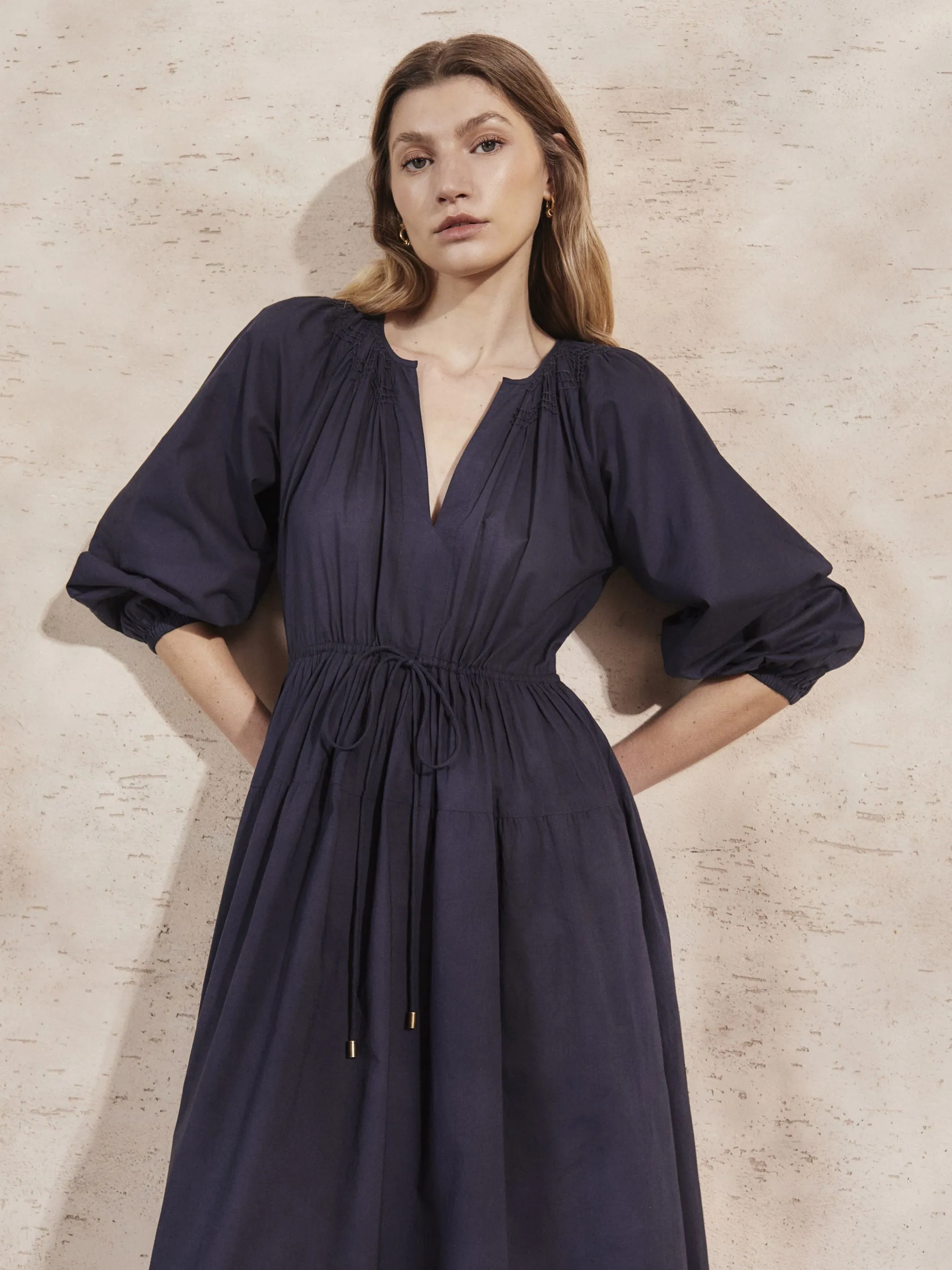 VICTORINE - Midnight Cotton Dress sold by Mondo Corsini product image thumbnail 4