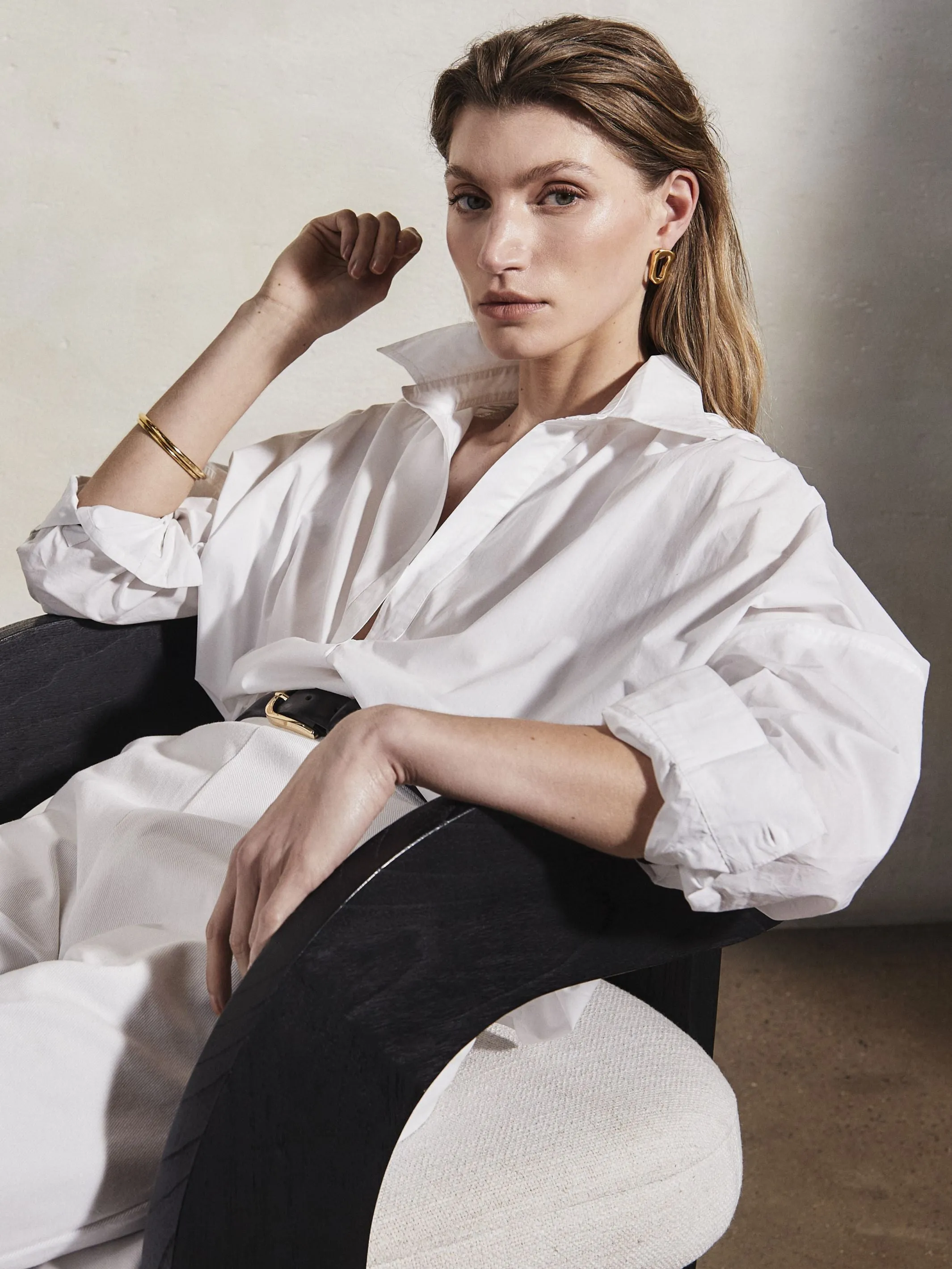 LETIZIA - White Cotton Shirt sold by Mondo Corsini