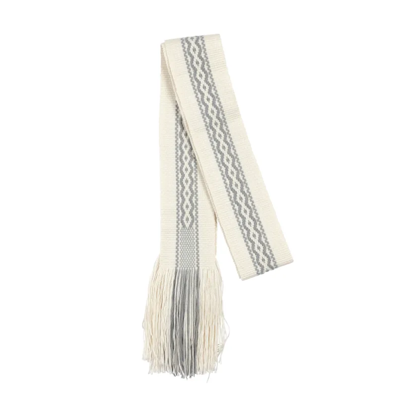 Iris - Grey and Milk Pattern Cotton Belt sold by Mondo Corsini