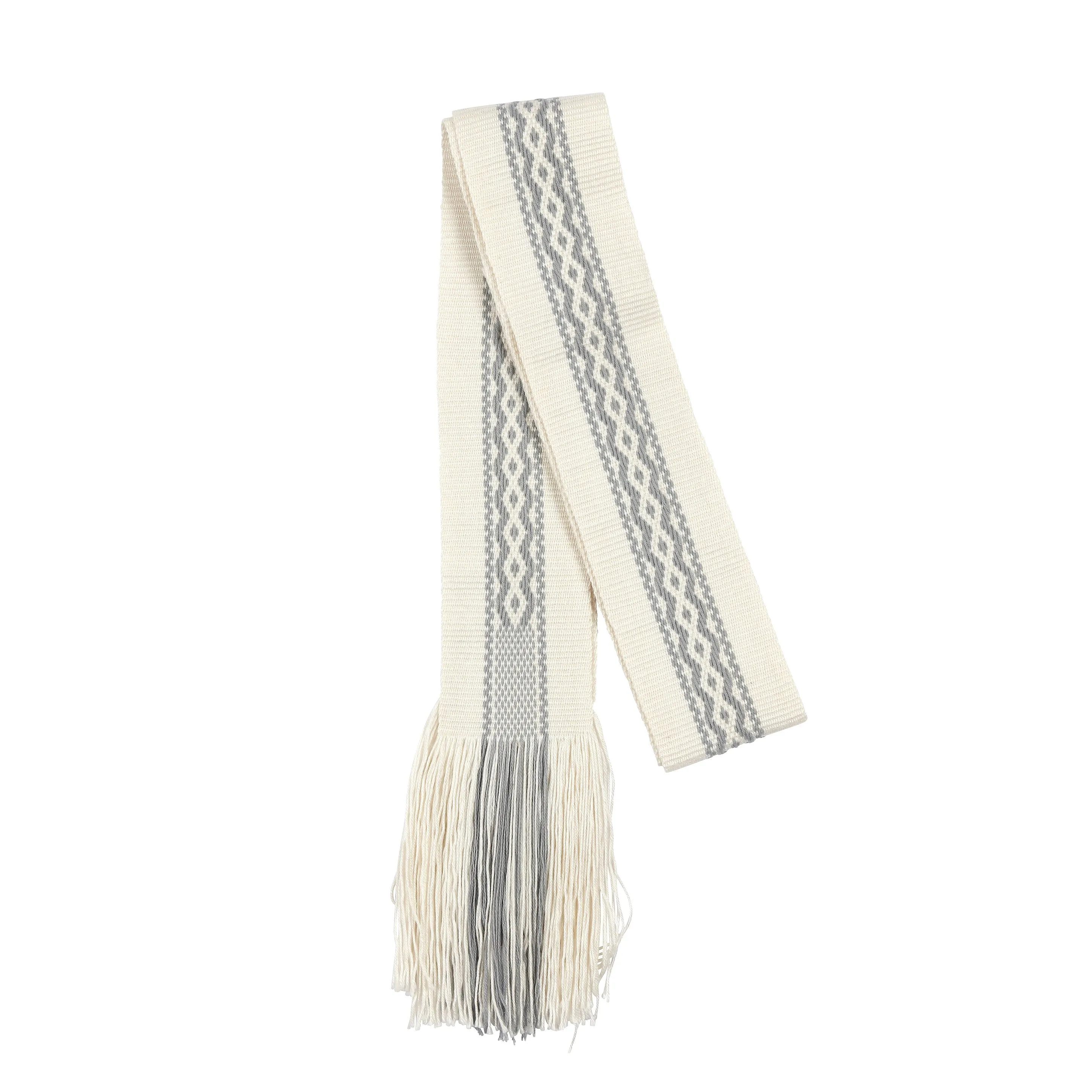 Iris - Grey and Milk Pattern Cotton Belt sold by Mondo Corsini