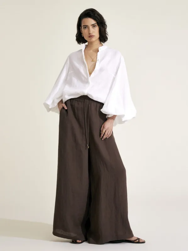 MAIA - White Linen Blouse sold by Mondo Corsini