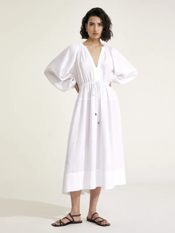 Victorine - White Linen Dress made by Mondo Corsini