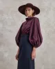 Maia - Bordeaux Poplin Blouse sold by Mondo Corsini