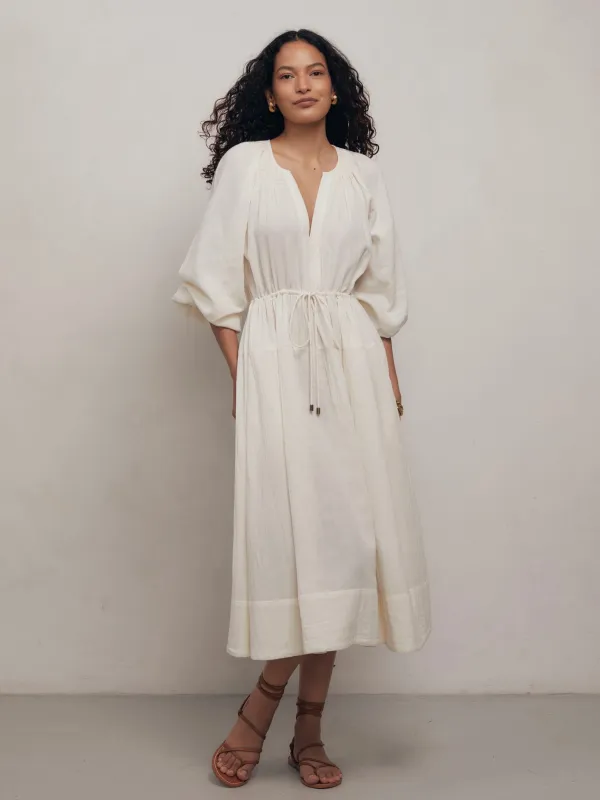 VICTORINE - Panna Cotton Gauze Dress sold by Mondo Corsini