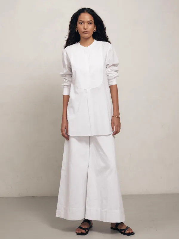 Tuxedo Shirt - White Cotton Poplin sold by Mondo Corsini