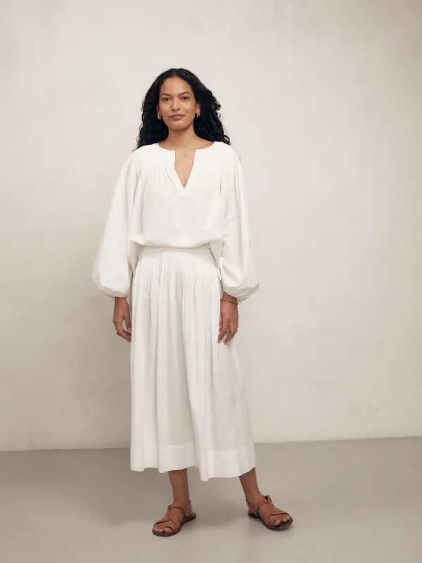 Suki - White Dot Cotton Skirt sold by Mondo Corsini