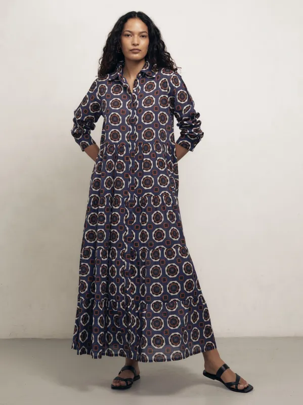 PORTOFINO - Blue Gardenia Cotton Voile Dress sold by Mondo Corsini