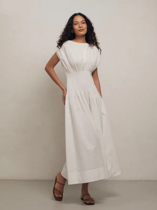 PENELOPE - White Dot Cotton Dress sold by Mondo Corsini