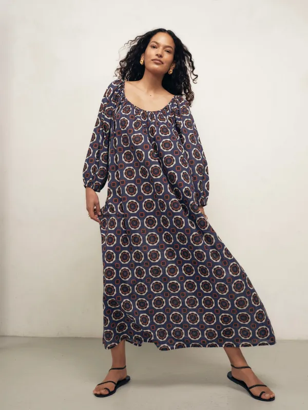 Capri - Blue Gardenia Cotton Voile Dress sold by Mondo Corsini