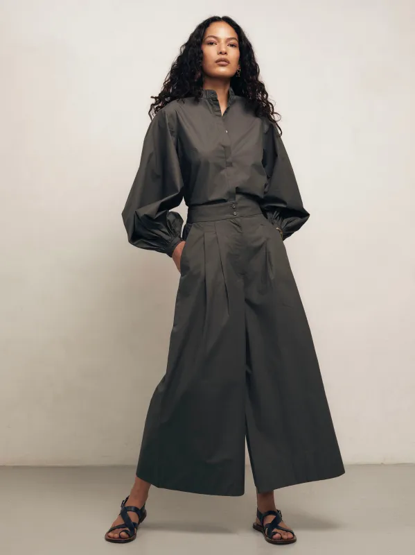 Bateau - Dark Khaki Cotton Poplin Trousers sold by Mondo Corsini