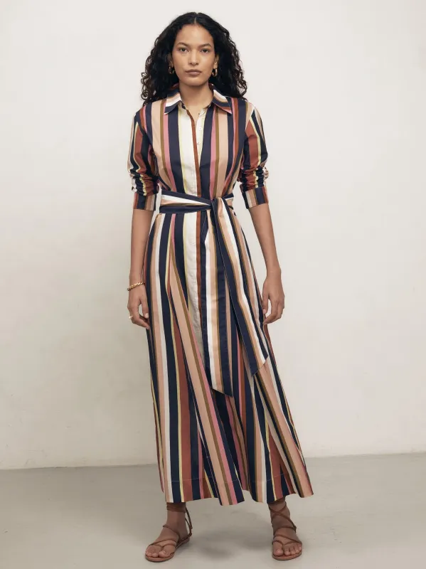 Cervo - Italian Stripe Cotton Poplin Dress sold by Mondo Corsini