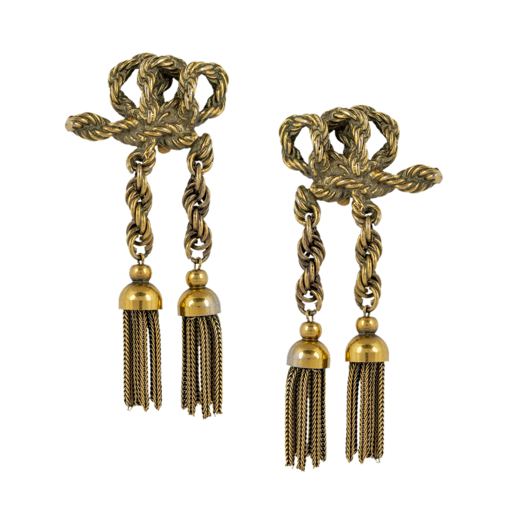 Vintage Karl Lagerfeld Rope Tassle Earrings sold by Mondo Corsini