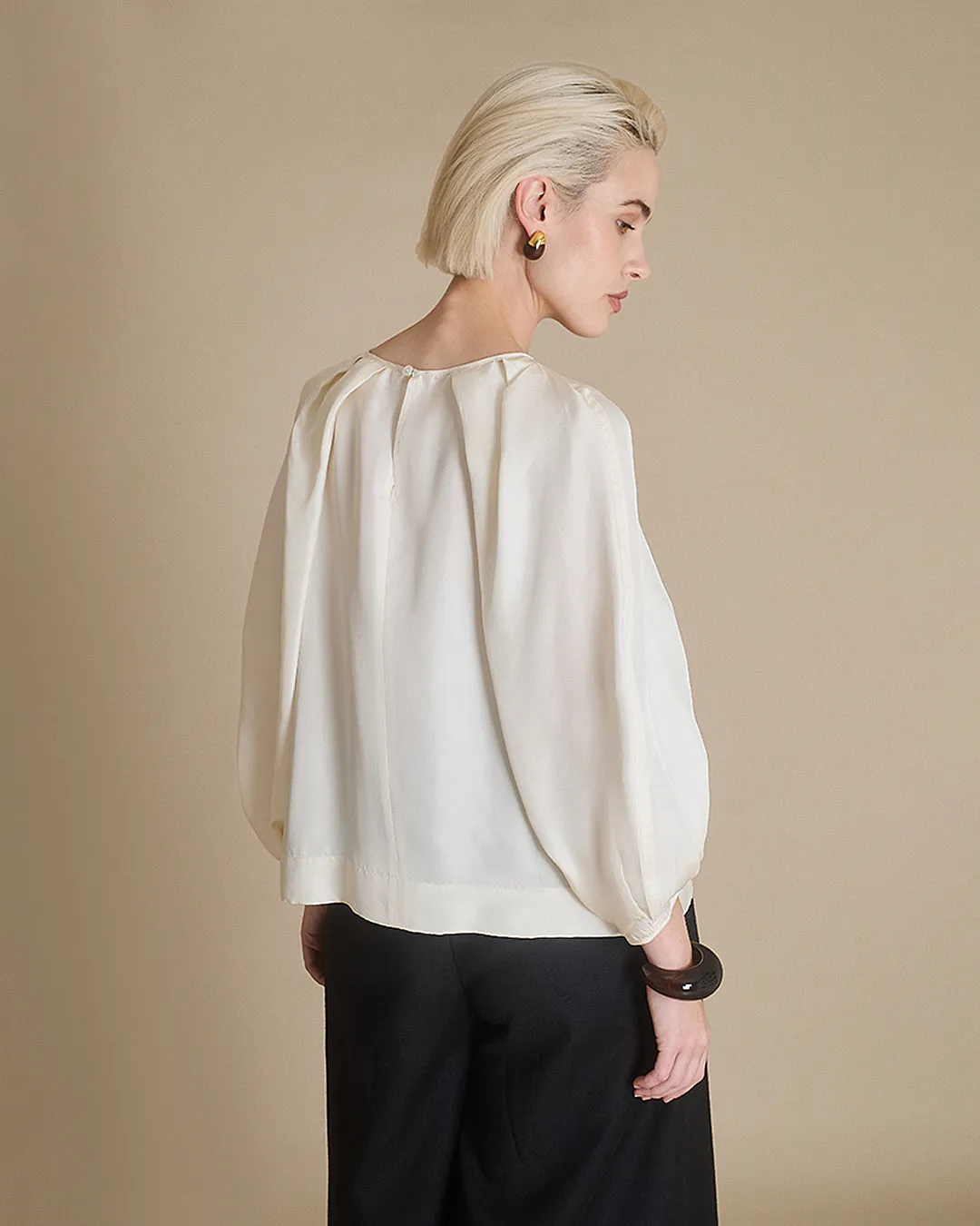 Fifi - Panna Silk Twill Blouse sold by Mondo Corsini product image thumbnail 4