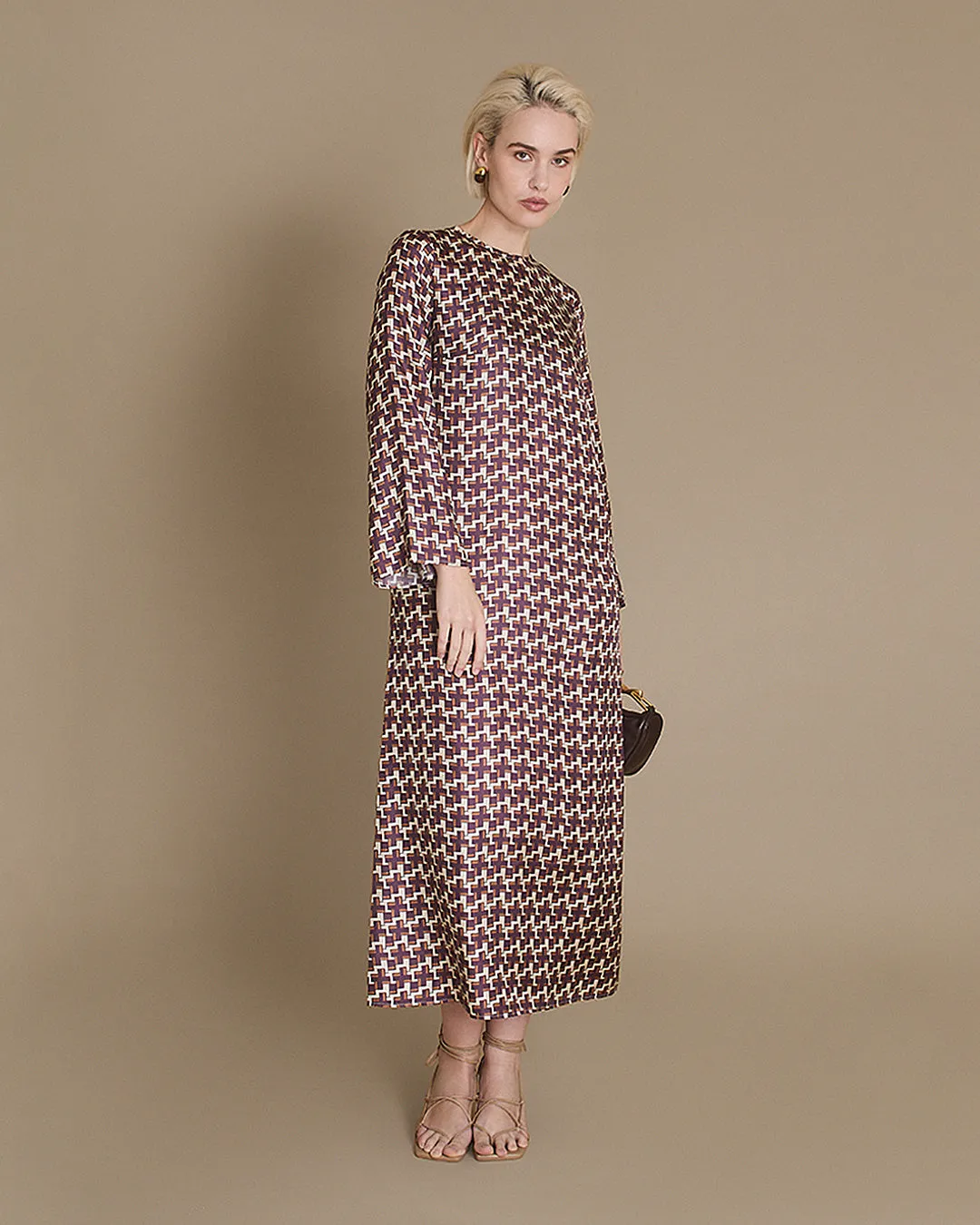 Scala - Cross Print Silk Twill Dress sold by Mondo Corsini