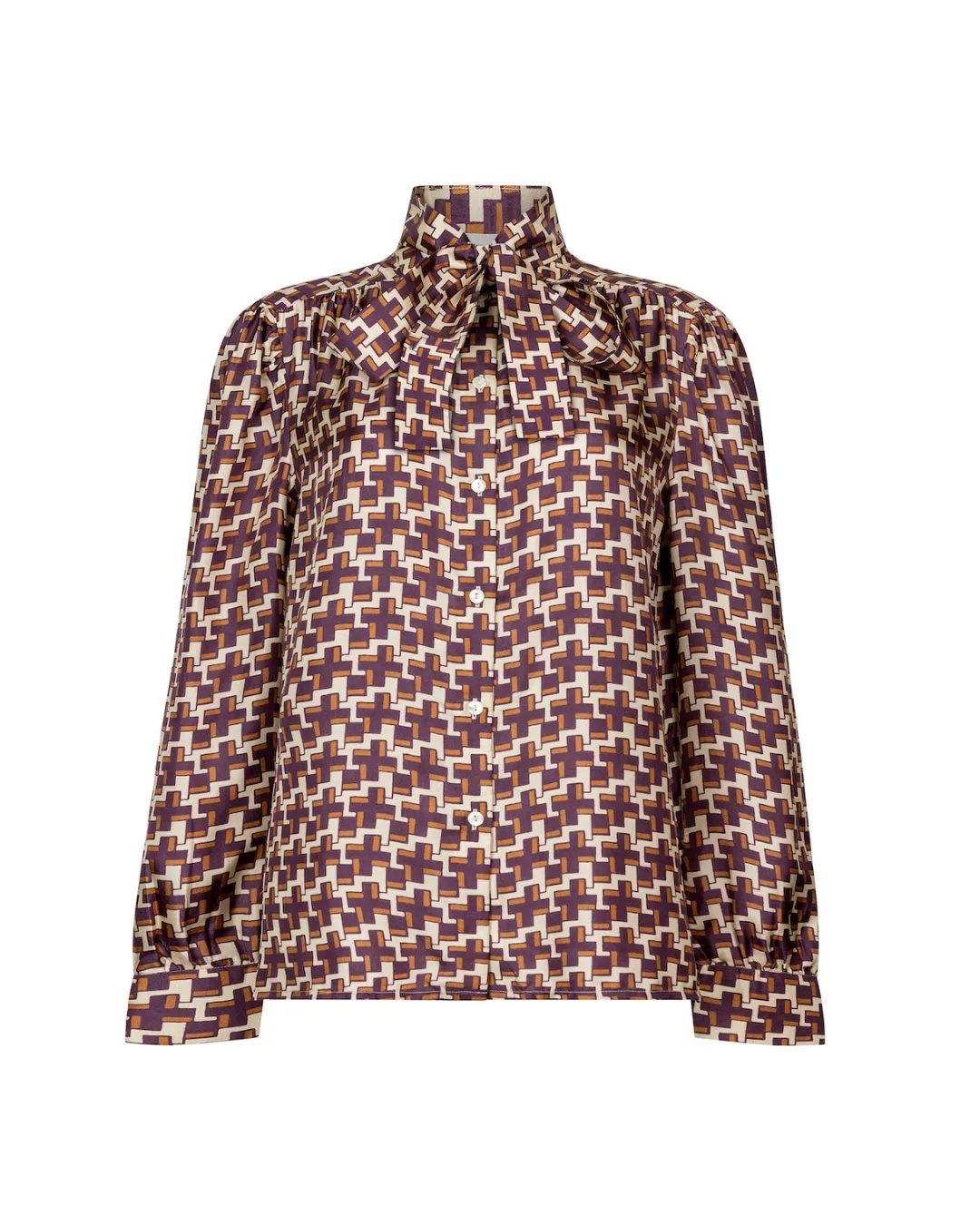 Serene - Cross Print Silk Twill Blouse sold by Mondo Corsini product image thumbnail 3