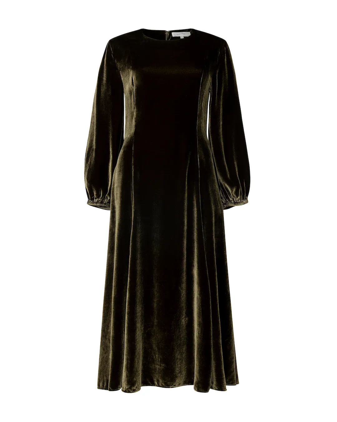 Chloe - Olive Silk Velvet Dress sold by Mondo Corsini product image thumbnail 4