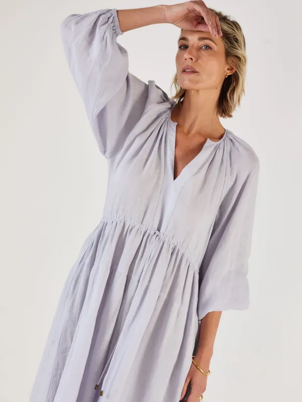 VICTORIA - MIST Linen Dress made by Mondo Corsini