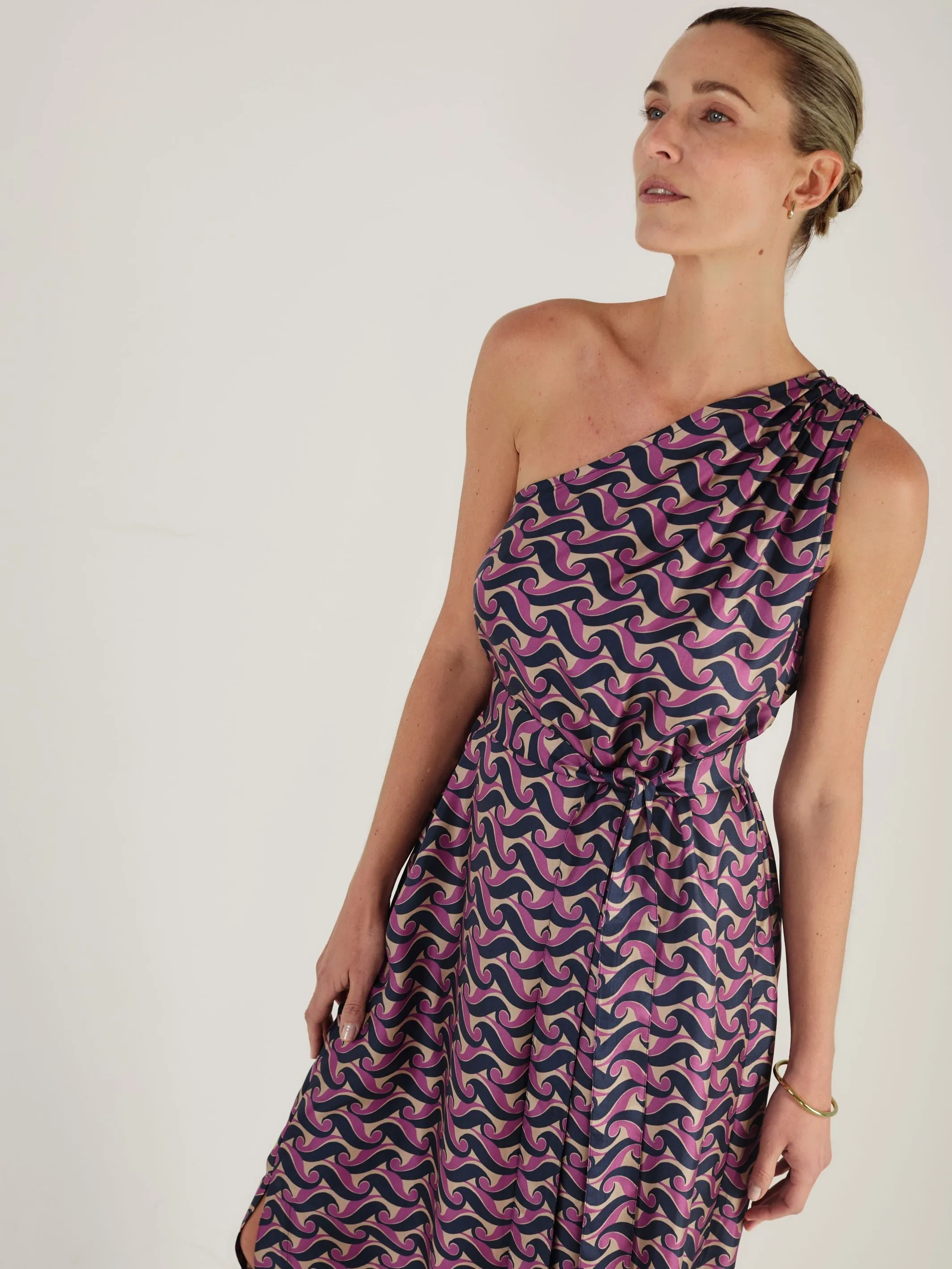 Joan - VIOLA WAVE SILK DRESS sold by Mondo Corsini