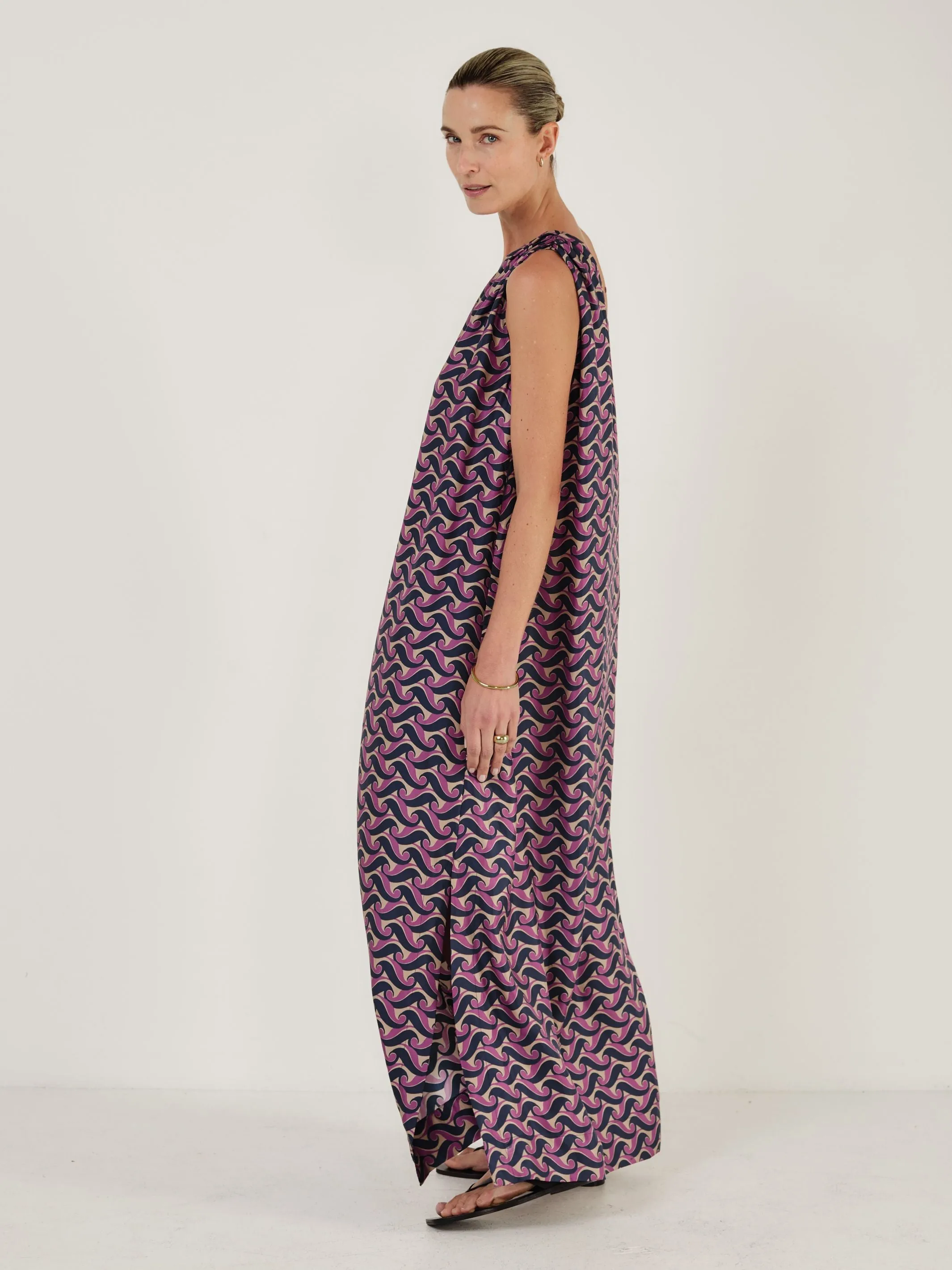 Joan - VIOLA WAVE SILK DRESS sold by Mondo Corsini product image thumbnail 5