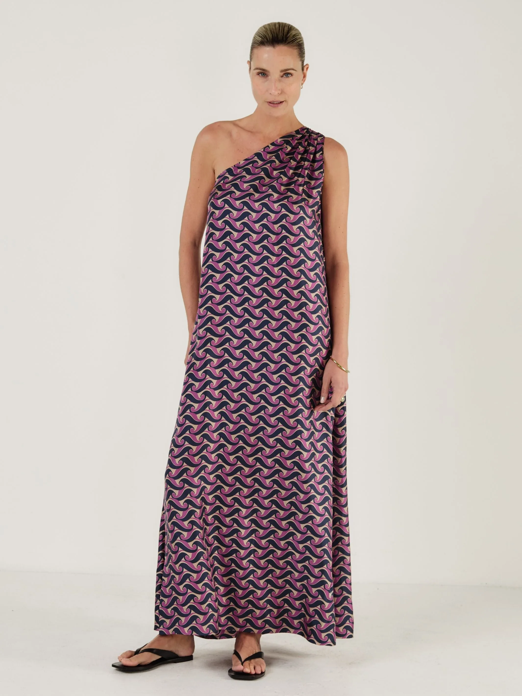 Joan - VIOLA WAVE SILK DRESS sold by Mondo Corsini product image thumbnail 3