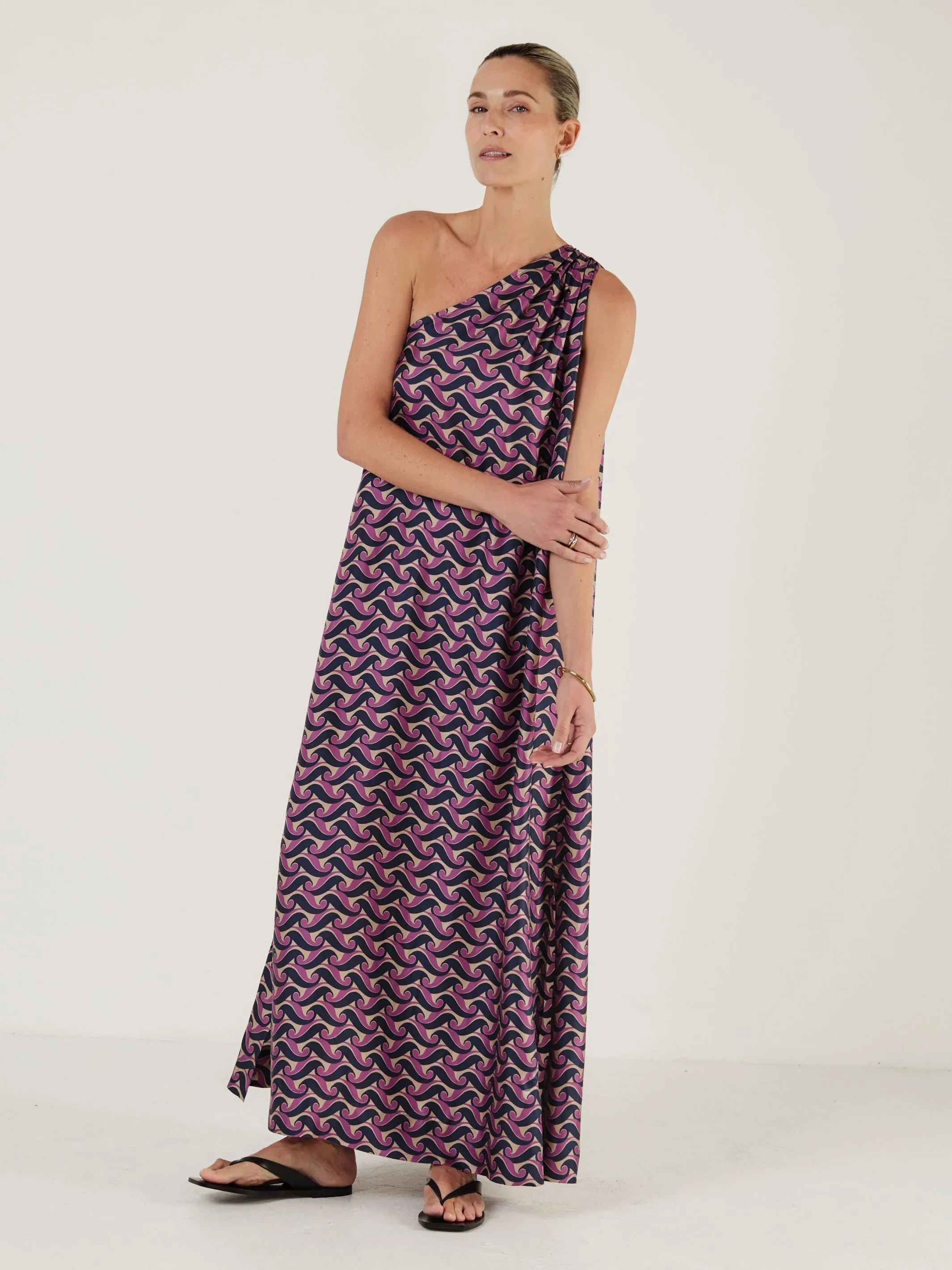 Joan - VIOLA WAVE SILK DRESS sold by Mondo Corsini product image thumbnail 2
