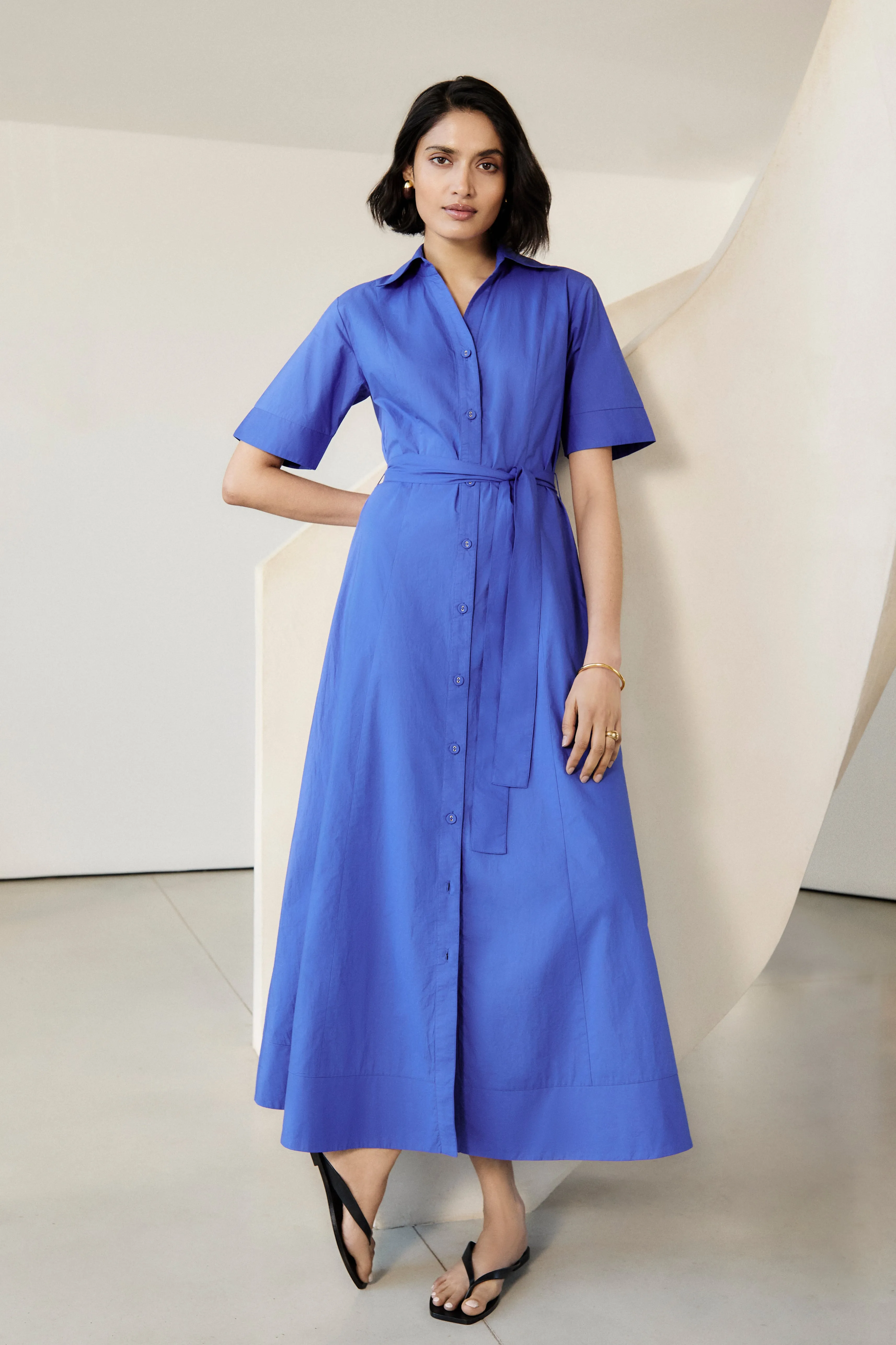 Bodhi - COBALT Cotton Poplin Dress sold by Mondo Corsini product image thumbnail 5