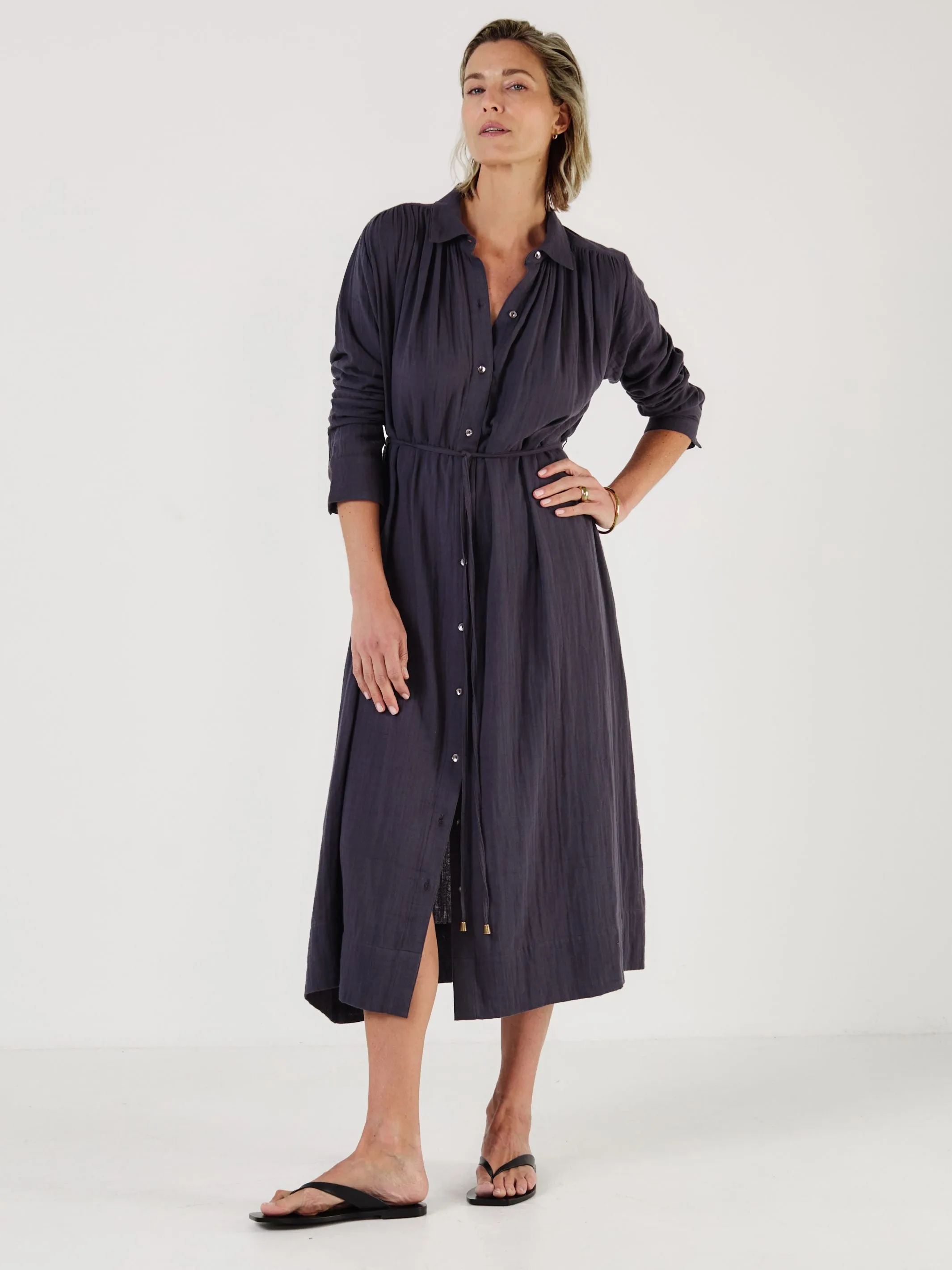 Martha - Midnight Cotton Gauze Dress sold by Mondo Corsini product image thumbnail 2