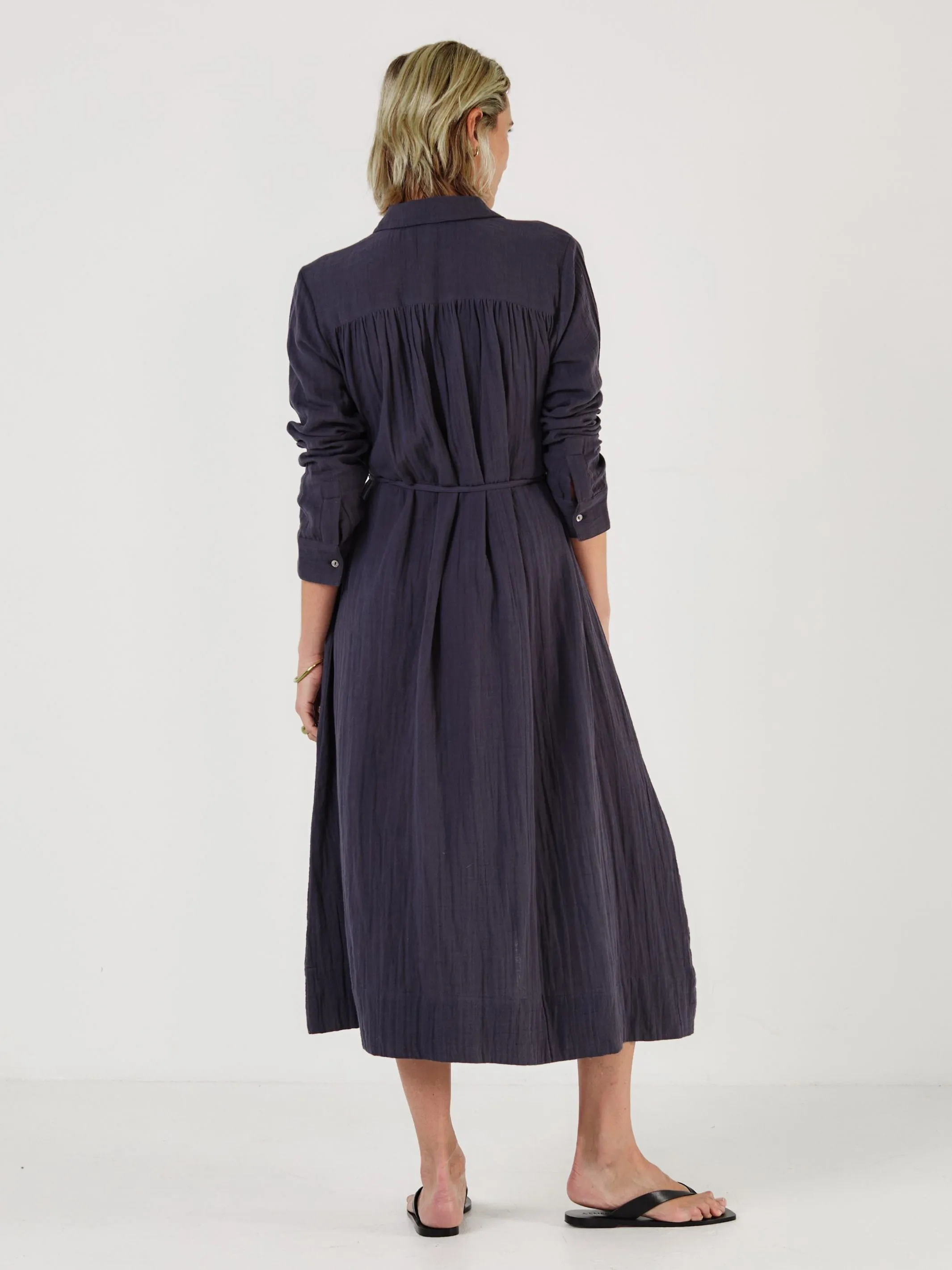 Martha - Midnight Cotton Gauze Dress sold by Mondo Corsini product image thumbnail 3