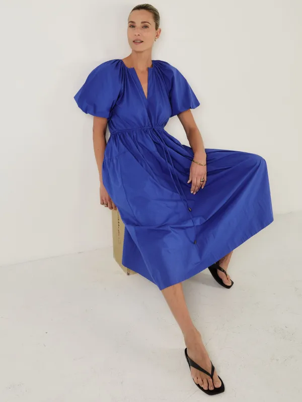 Esmeralda - COBALT Cotton Dress made by Mondo Corsini