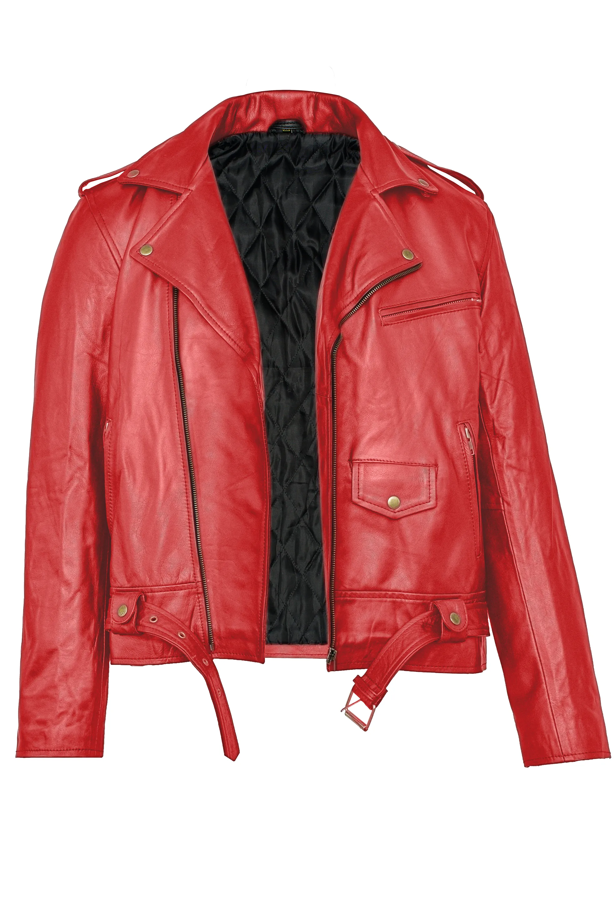 Terminator Red Men's Biker Leather Jacket sold by Prime Leather Shop