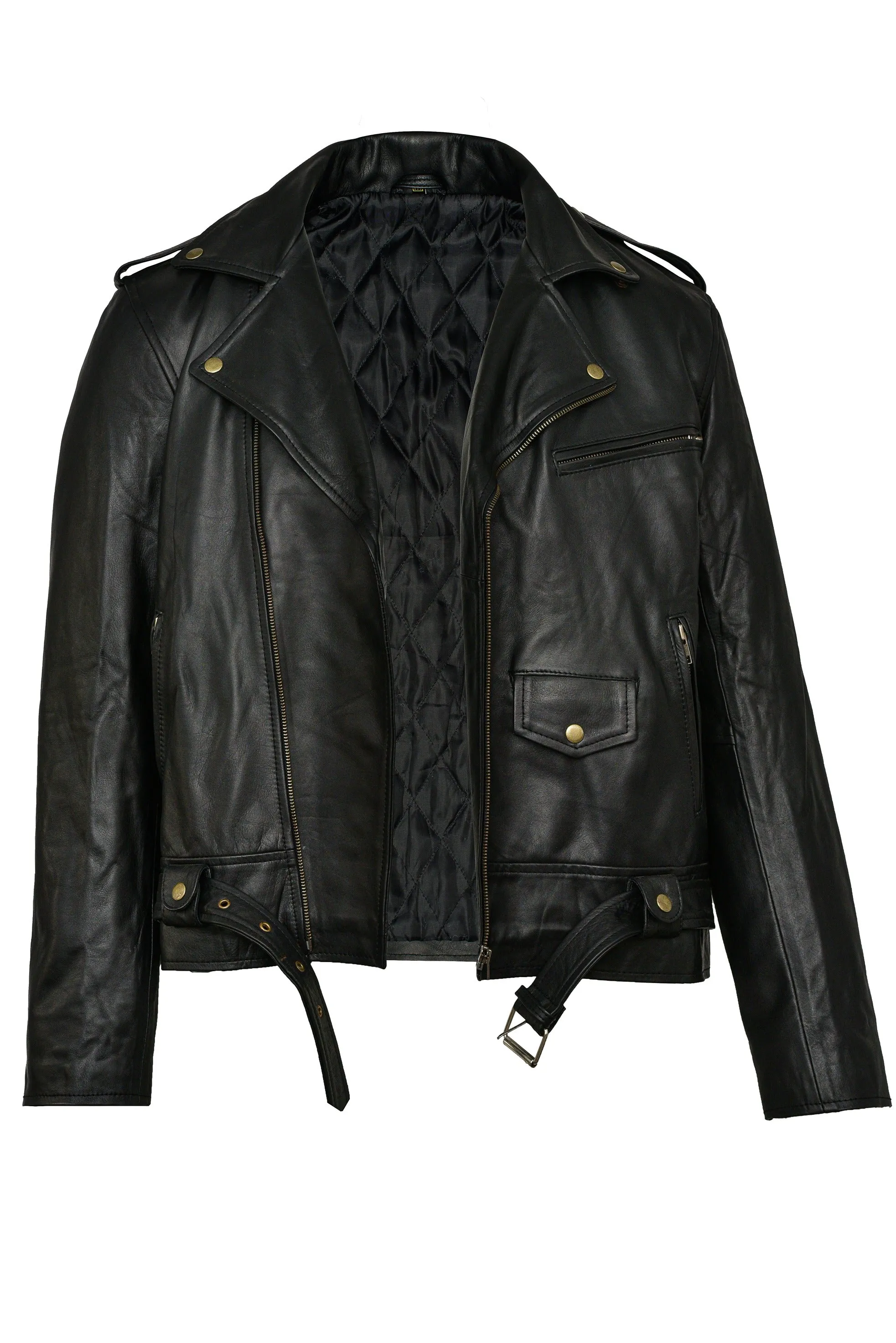 Terminator Red Men's Biker Leather Jacket sold by Prime Leather Shop product image thumbnail 2