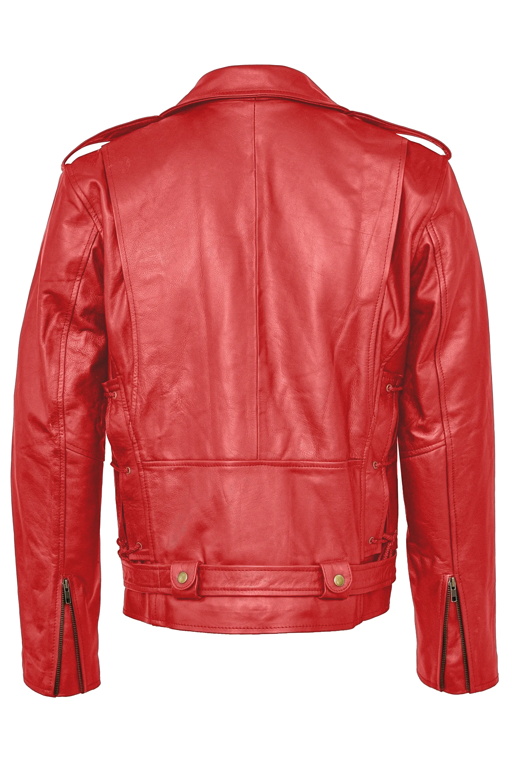 Terminator Red Men's Biker Leather Jacket sold by Prime Leather Shop product image thumbnail 4