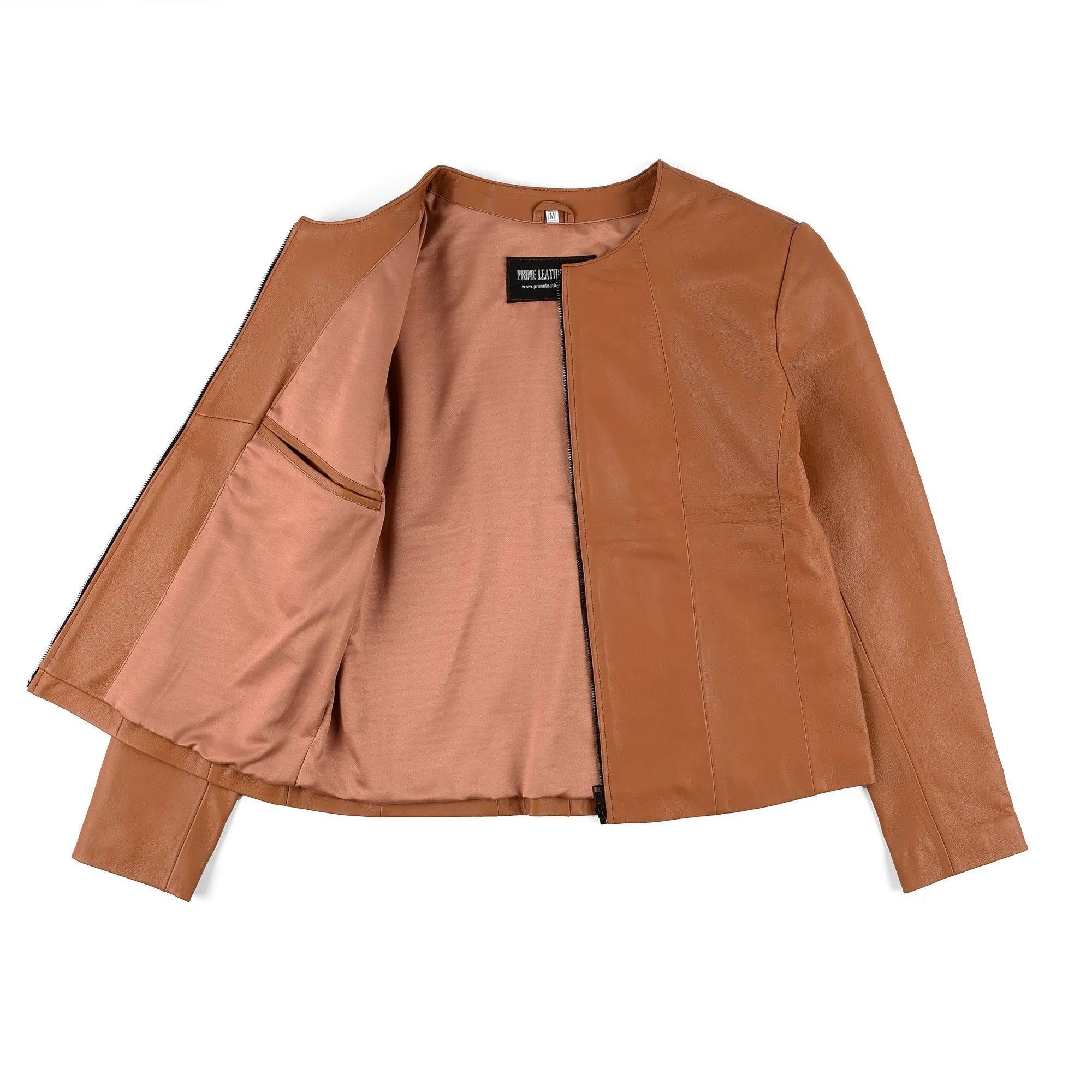 Serena W Classic Leather Jacket sold by Prime Leather Shop product image thumbnail 3