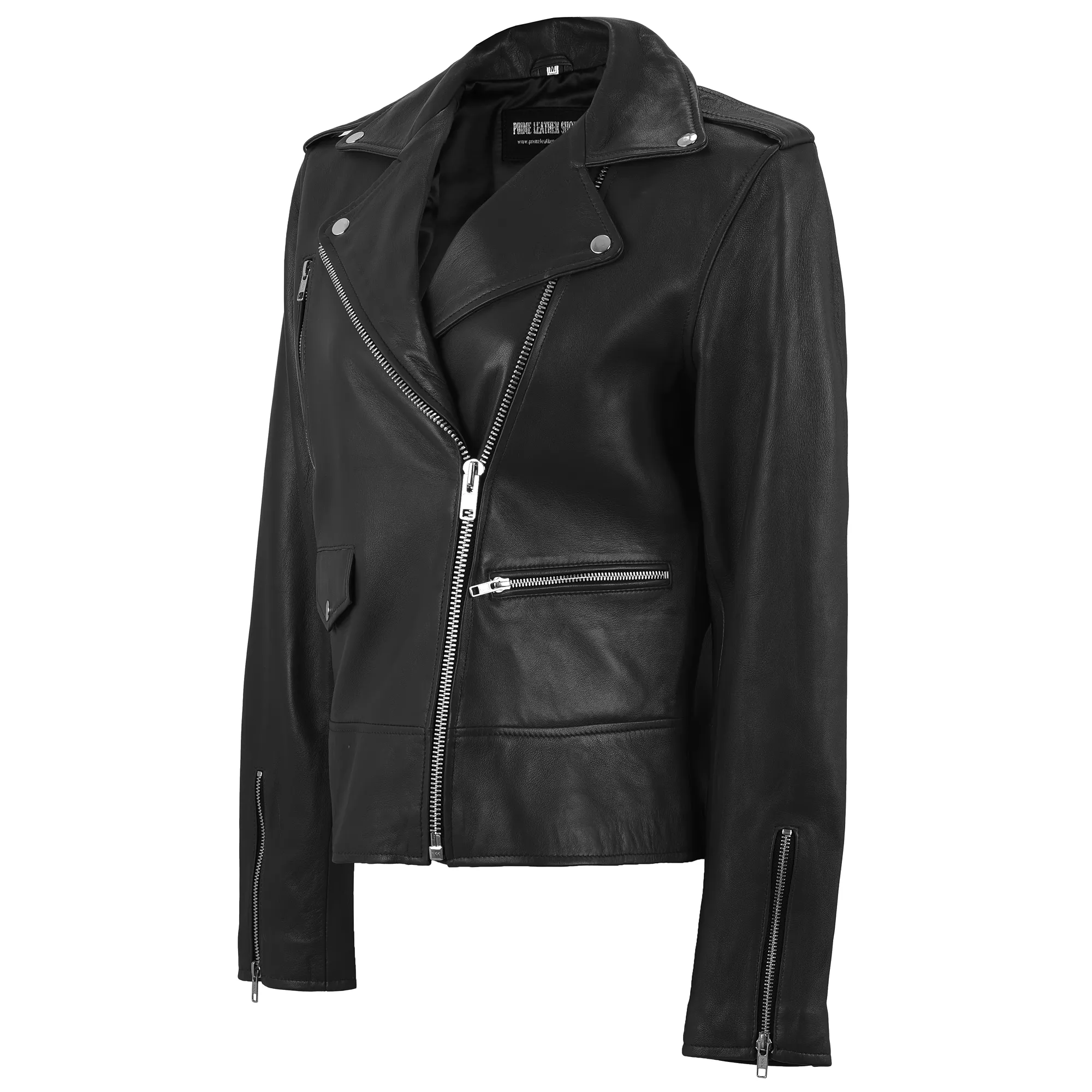 Adele Biker Leather Jacket sold by Prime Leather Shop product image thumbnail 2